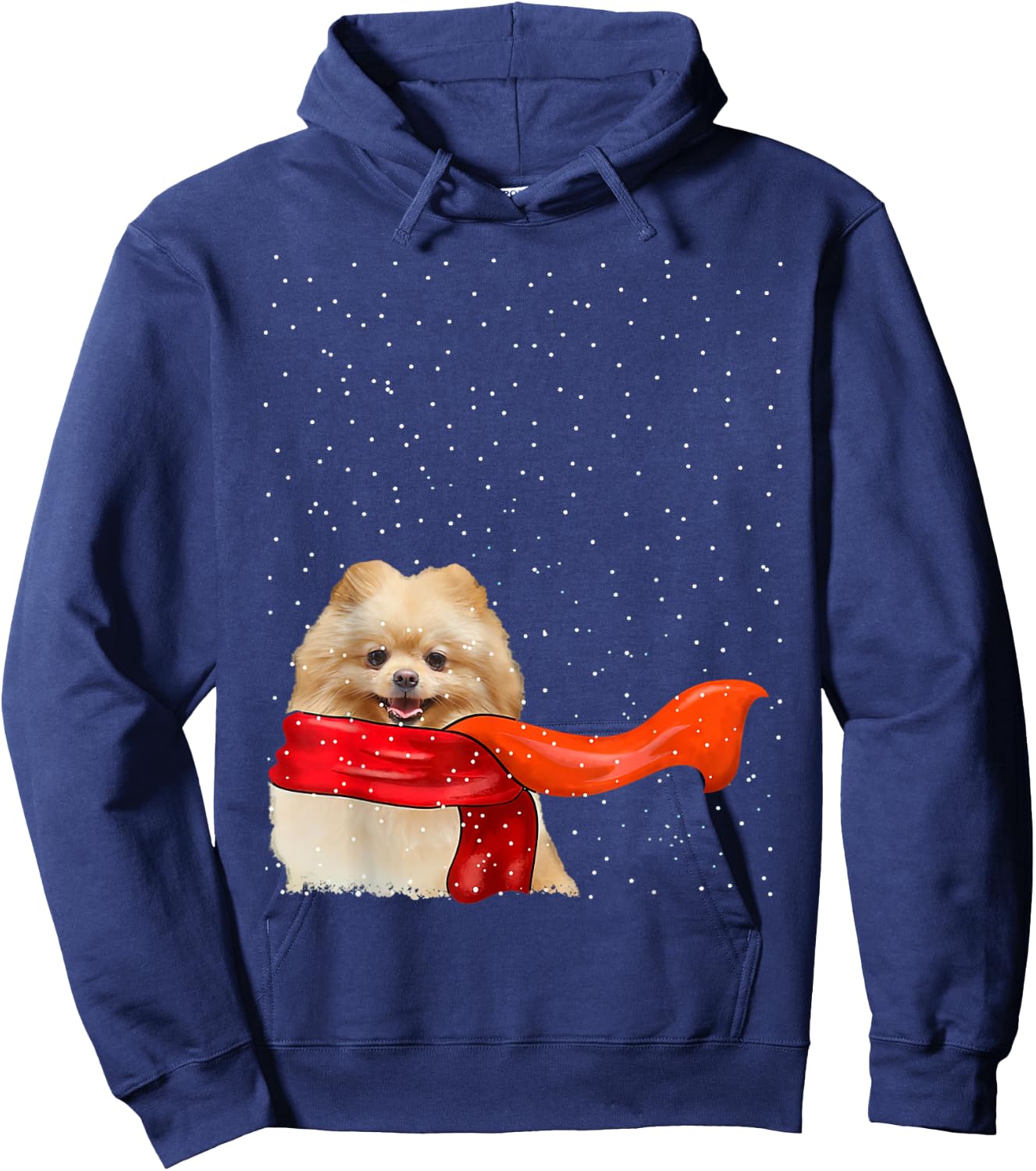 Pomeranian Dog Winter Christmas Sweater Xmas Pet Hoodie - Hoodie | Navy