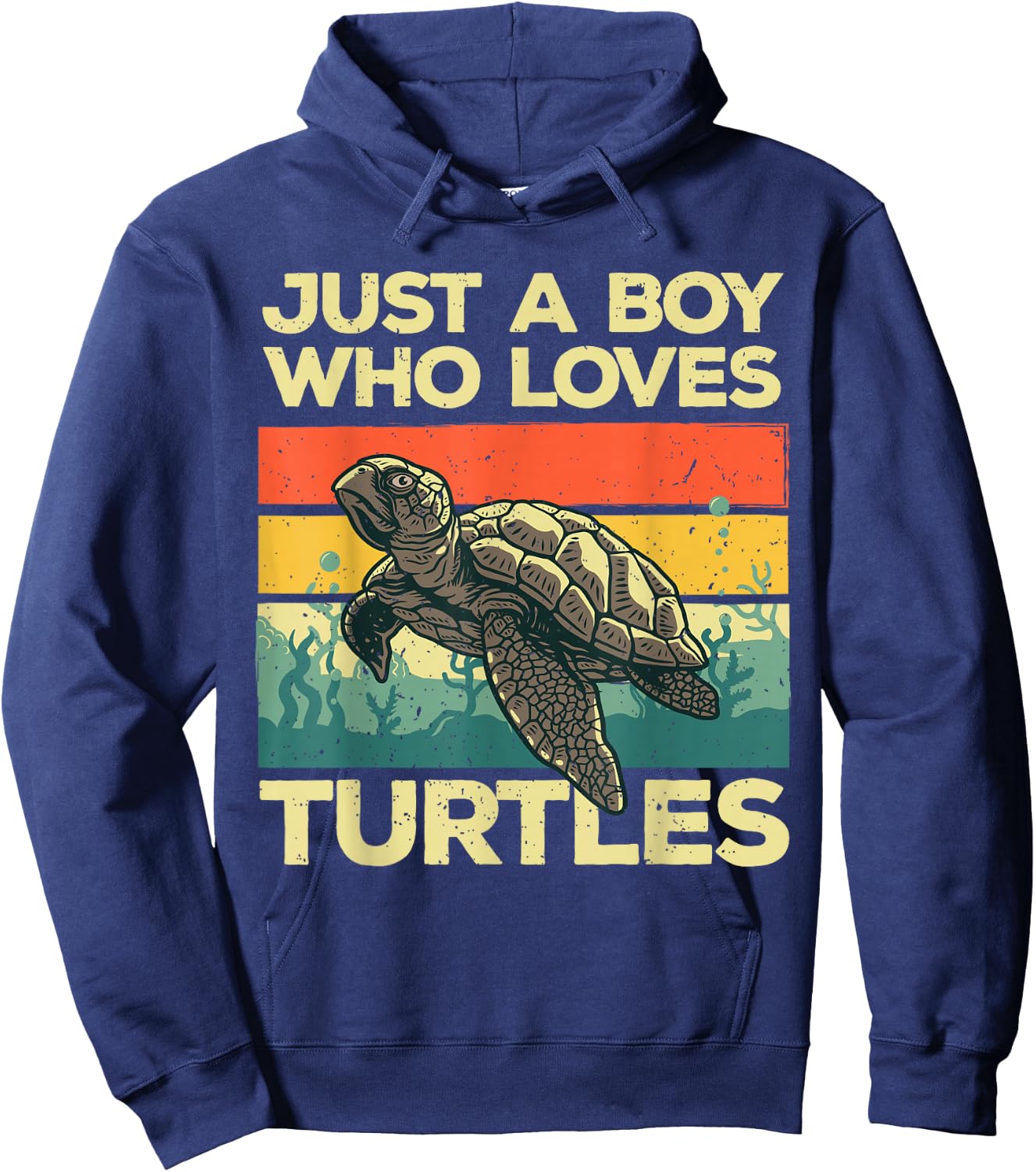 Funny Turtle Boys Tortoise Ocean Turtles Sea Animal Hoodie - Hoodie | Navy