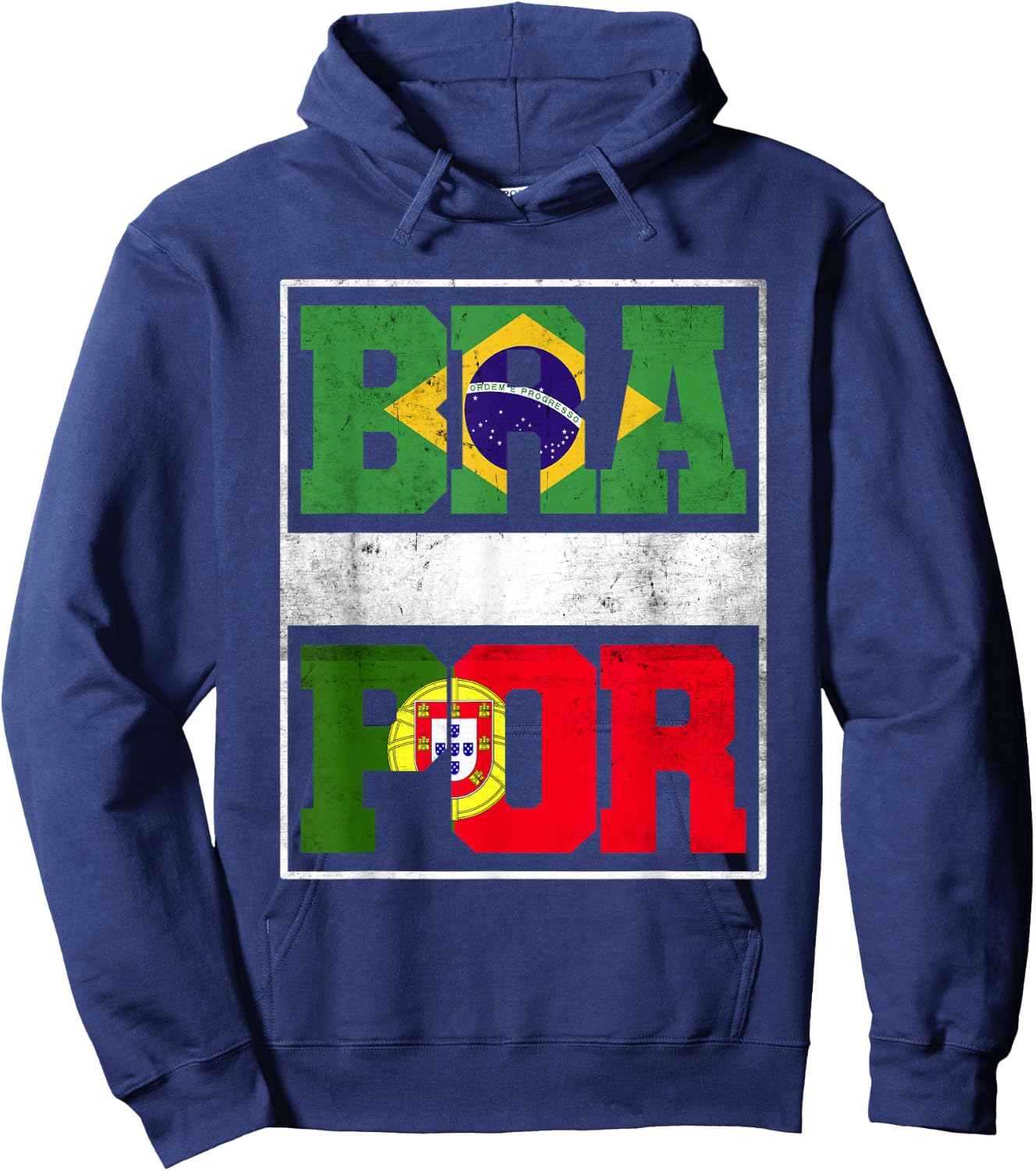 Brazil and Portugal Mix Heritage Brazilian Portuguese Roots Hoodie - Hoodie | Navy