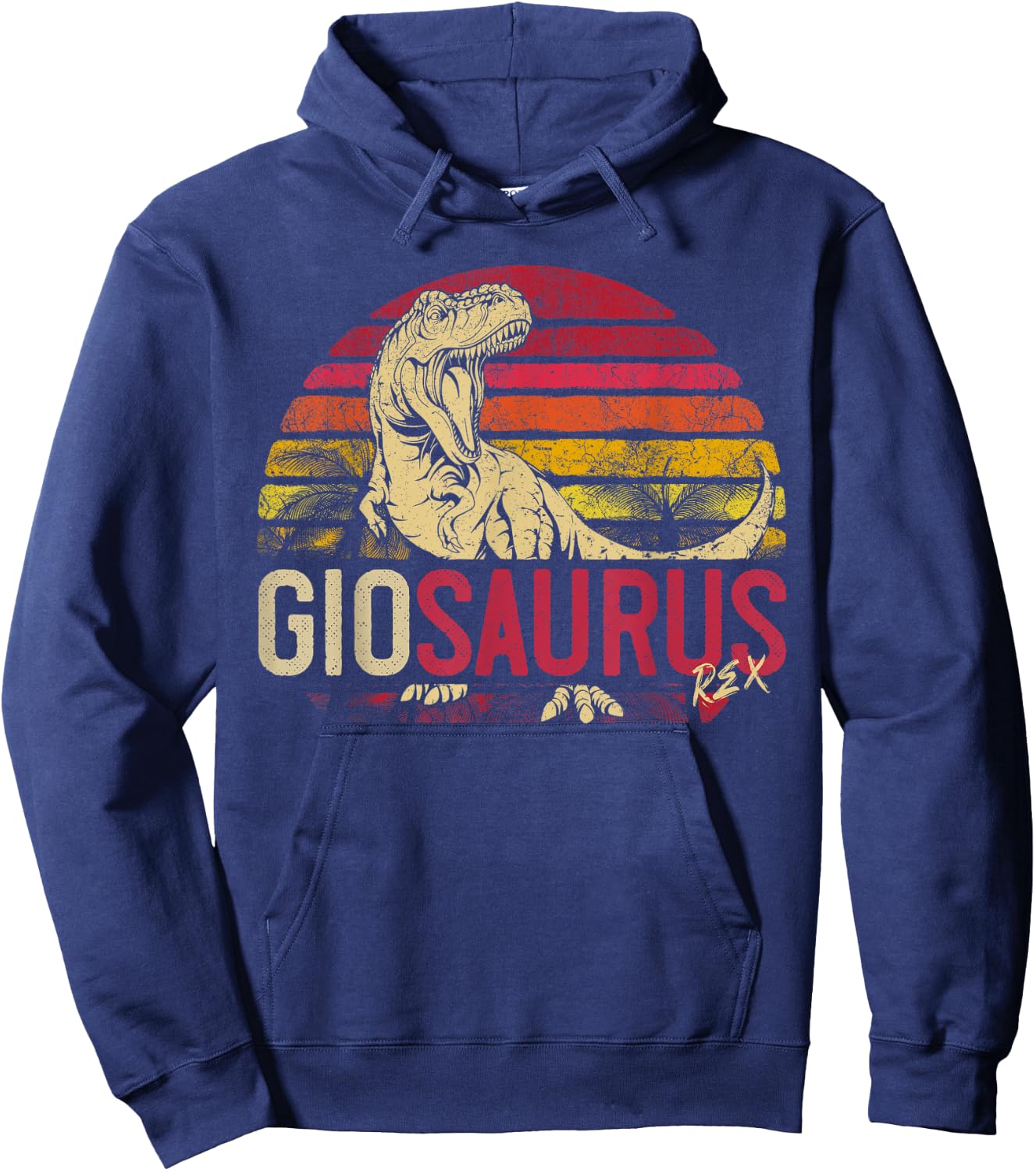 Gio Saurus Funny Personalized Dinosaur T Rex Name Boys Gift Hoodie - Hoodie | Navy