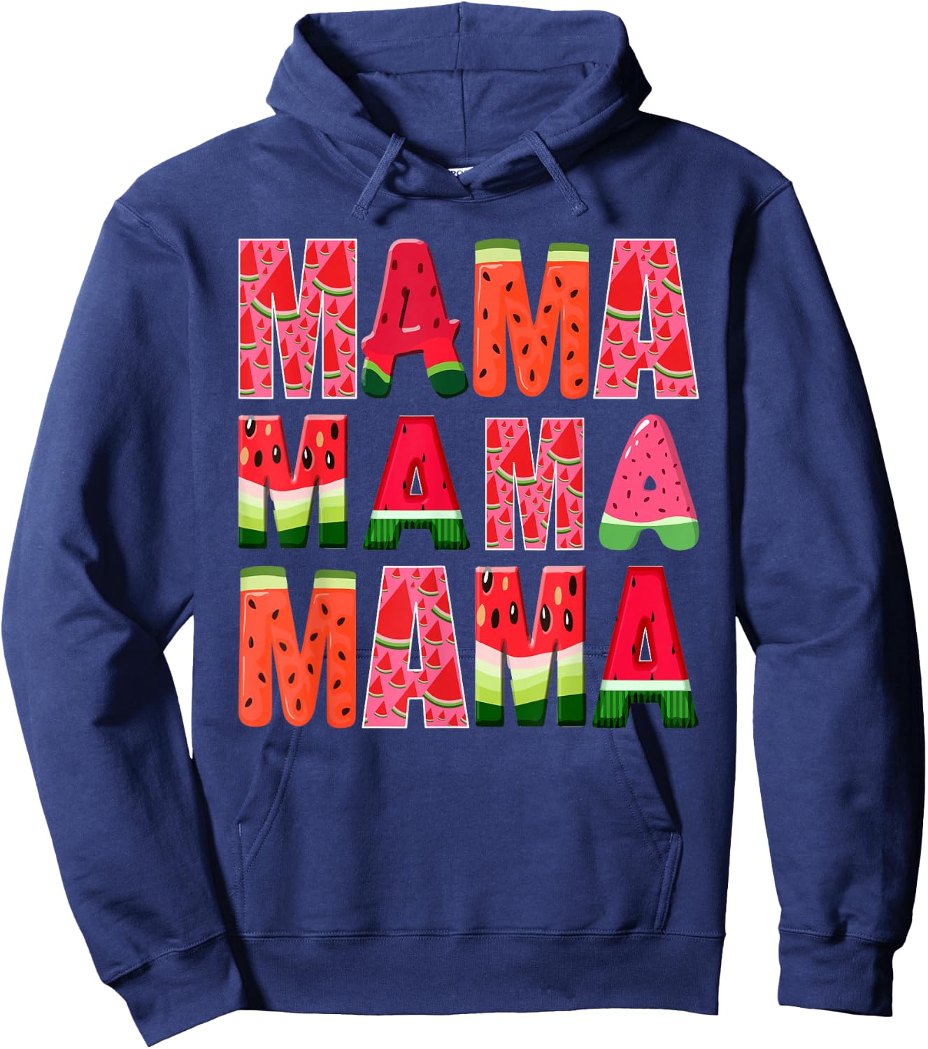 Watermelon Mama Summer Tropical Fruit Lovers Mom Hoodie - Hoodie | Navy