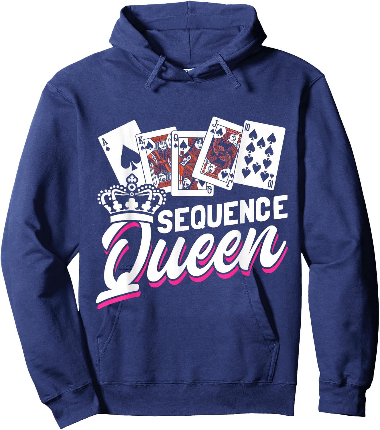 Sequence Card Game Lover | Card Player Strategy Design Hoodie - Hoodie | Navy