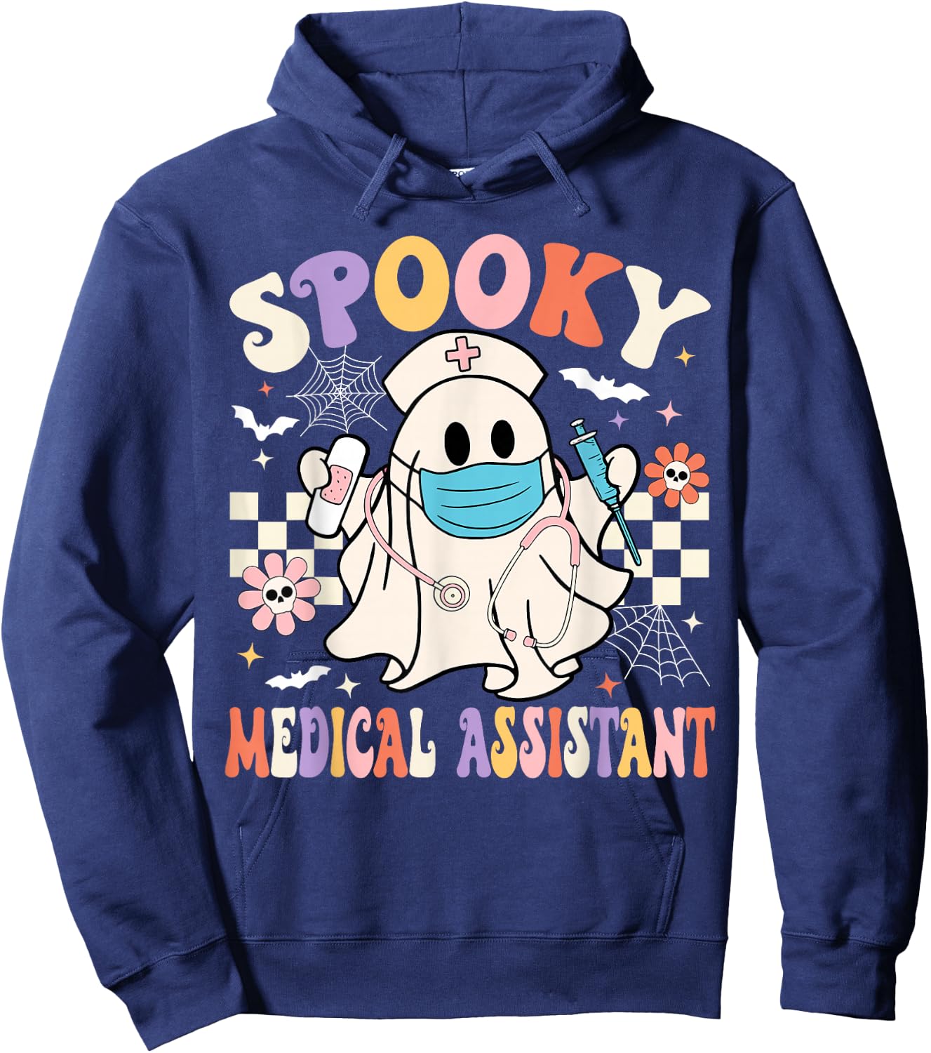 Spooky Medical Assistant Ghost Medical Assistant Halloween Hoodie - Hoodie | Navy