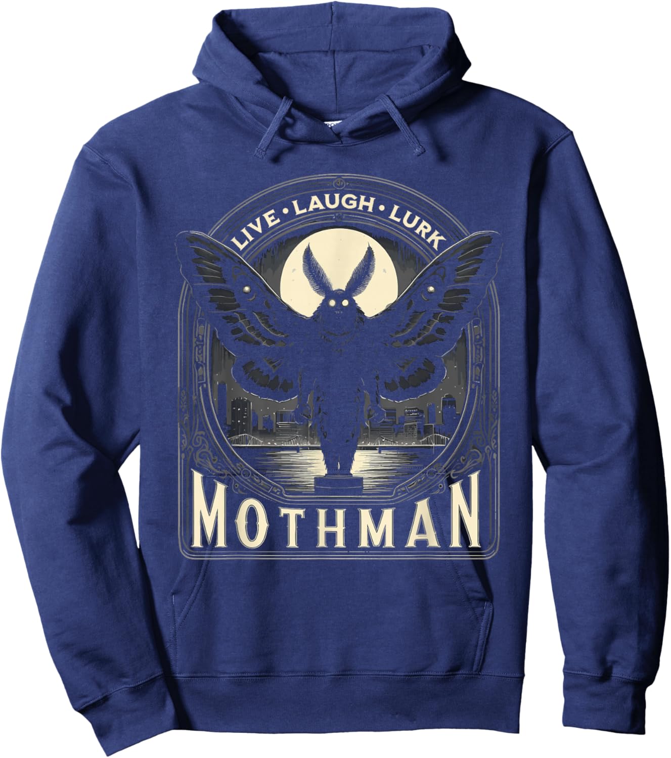 Mothman Live Love Lurk Cryptid Cryptozoology Hoodie - Hoodie | Navy