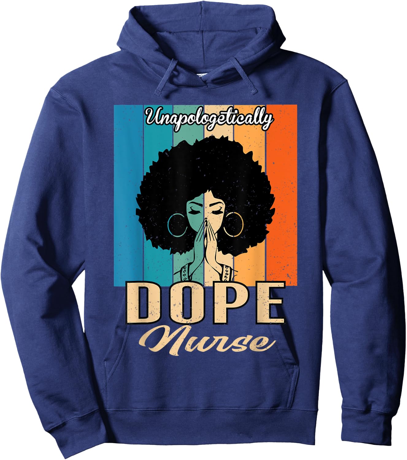 Unapologetically Dope Nurse Vintage - Juneteenth Nurse Hoodie - Hoodie | Navy