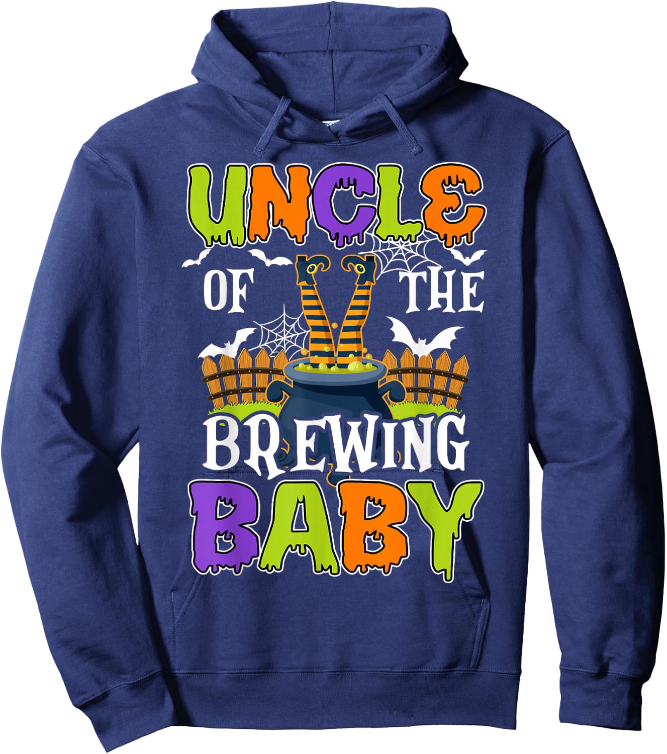 Uncle Of The Brewing Baby Halloween Witch Baby Funny Hoodie - Hoodie | Navy
