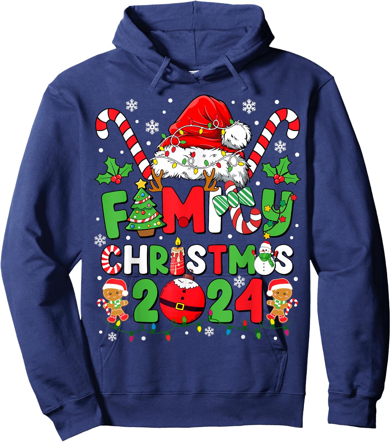 Christmas 2024 Family Matching Outfits Team Santa Elf Squad Hoodie - Hoodie | Navy