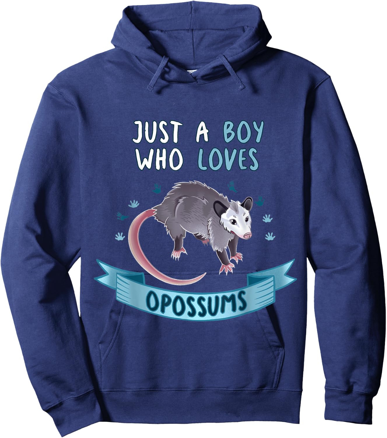Just A Boy Who Loves Opossums Funny Opossum Owner Quote Hoodie - Hoodie | Navy