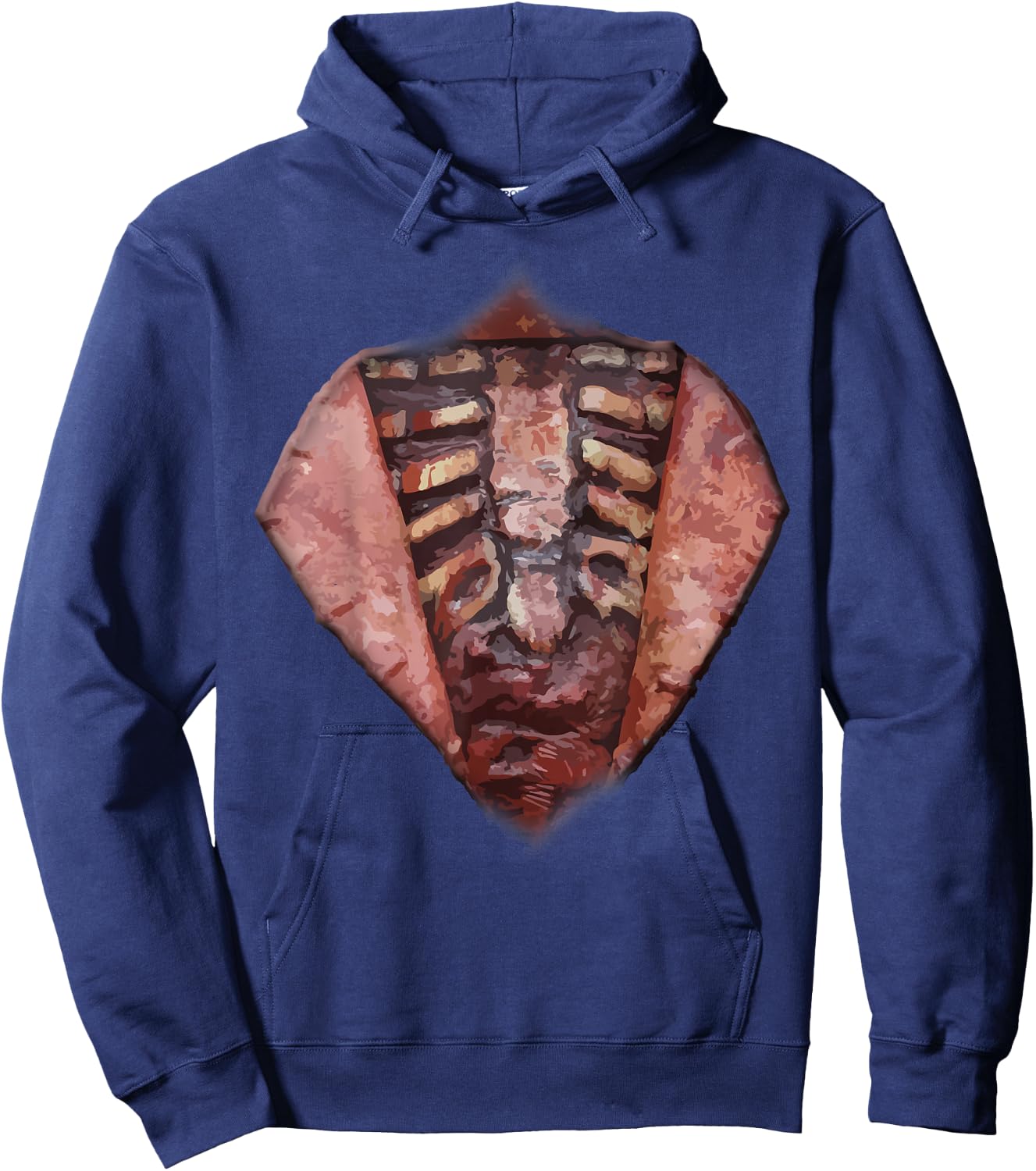 Halloween Zombie Open Chest Guts and Gore Costume Hoodie - Hoodie | Navy