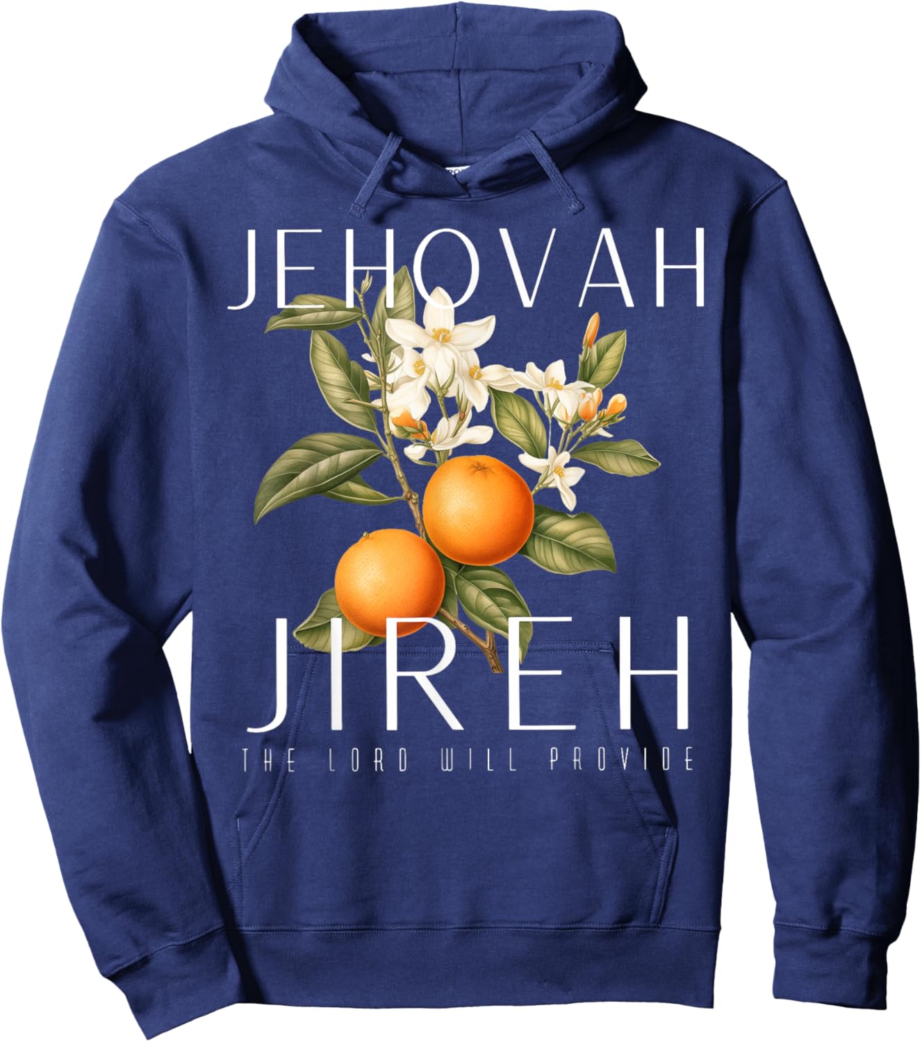 Jehovah Jireh Graphic Christian Jesus Retro Fruit Lemon Hoodie - Hoodie | Navy