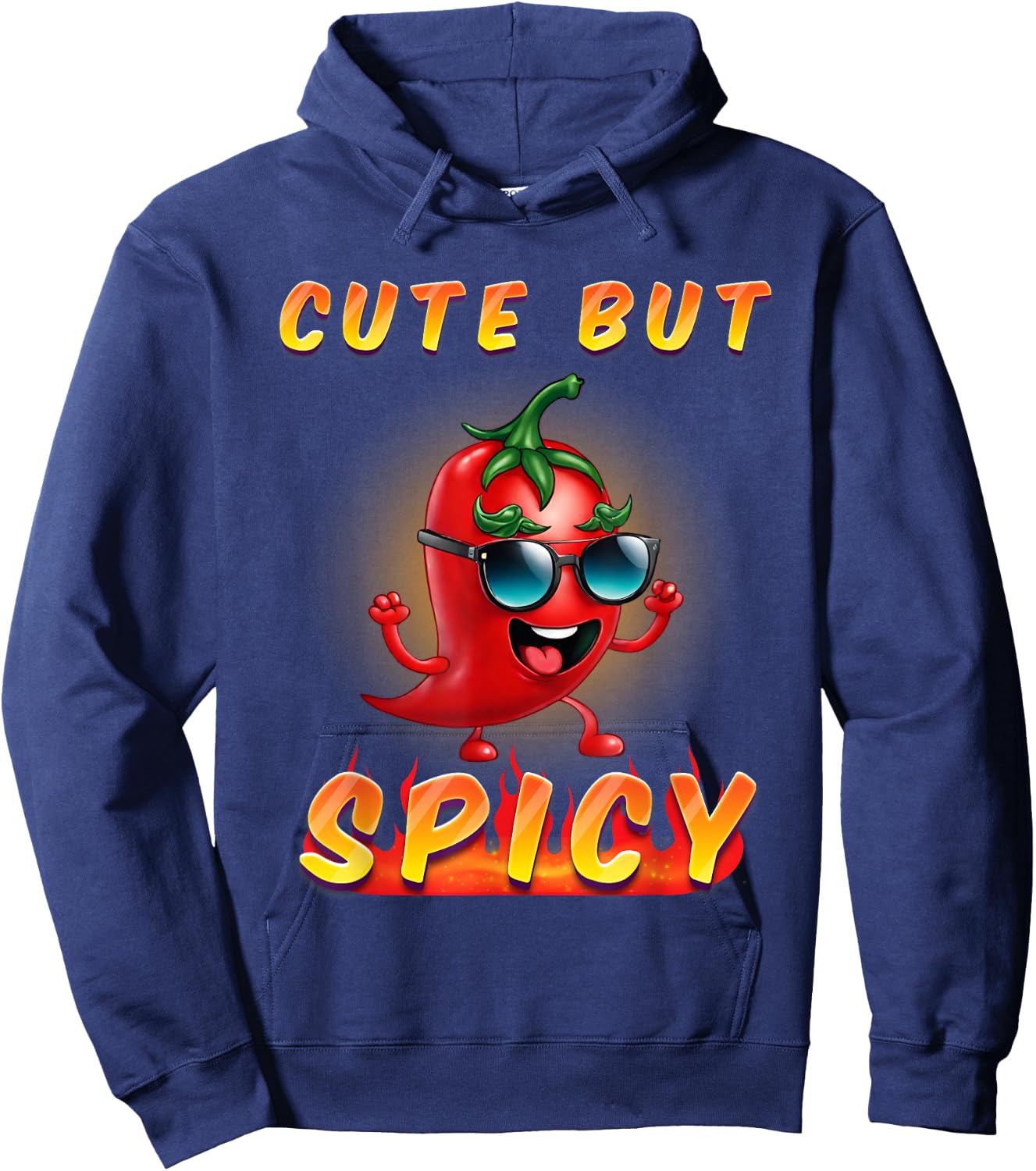 Kids Cute But Spicy Mexican Cinco De Mayo Chili Boys Girls Hoodie - Hoodie | Navy