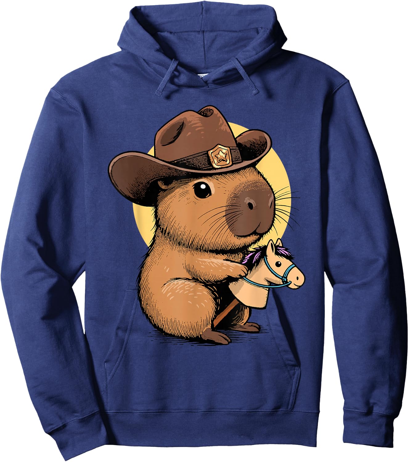 Cowpybara Capybara Cowboy Design Hoodie - Hoodie | Navy