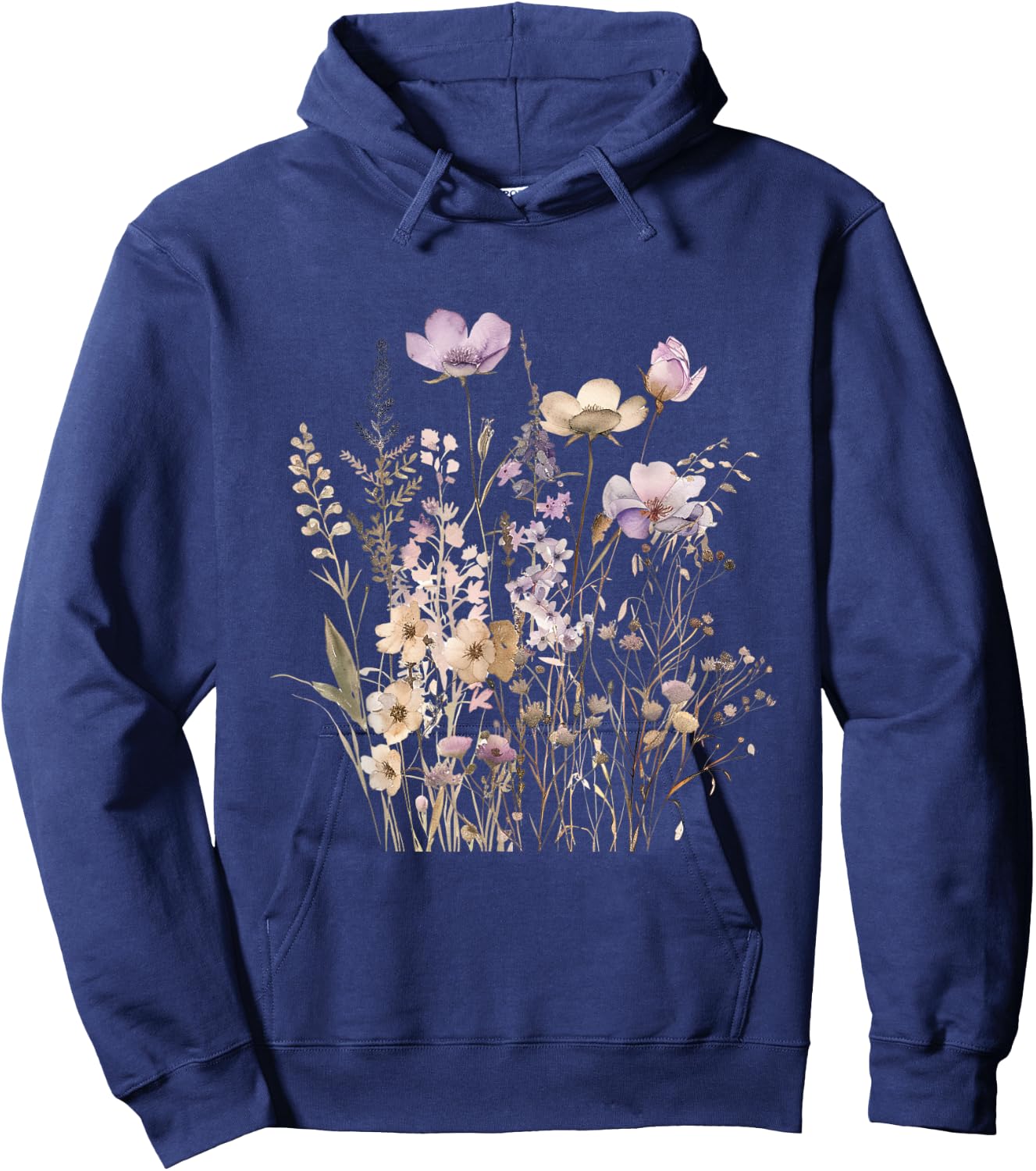 Summer Flower Botanical Nature Lover Floral Art Wildflower Hoodie - Hoodie | Navy