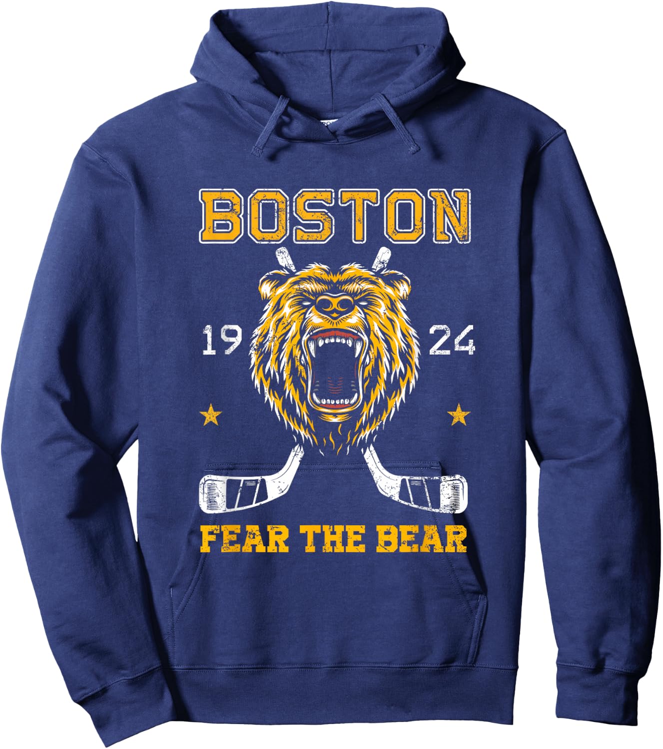 Boston Ice Hockey Fear the Bear Hoodie - Hoodie | Navy