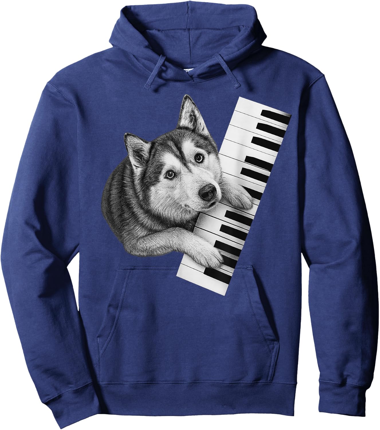 Husky Playing Piano Pianist Dog Lover Hoodie - Hoodie | Navy