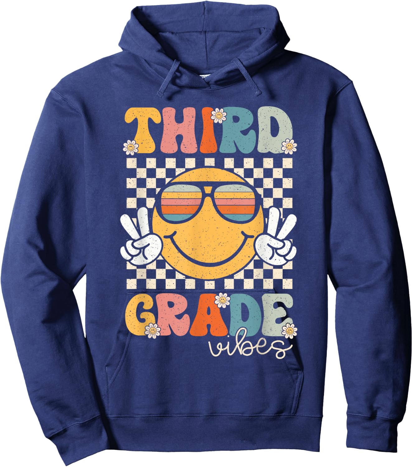 Third Grade Vibes Smile First Day of School 3rd Grade Team Hoodie - Hoodie | Navy