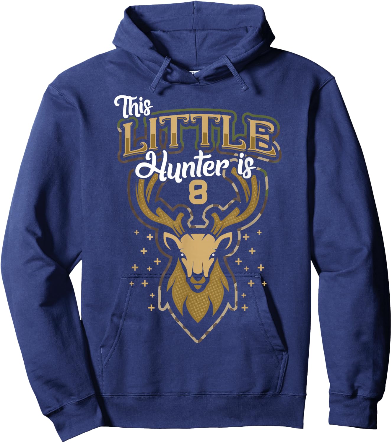 8th Birthday Shirt Hunting Boy Deer Hunter Gift 8 Years Old Hoodie - Hoodie | Navy