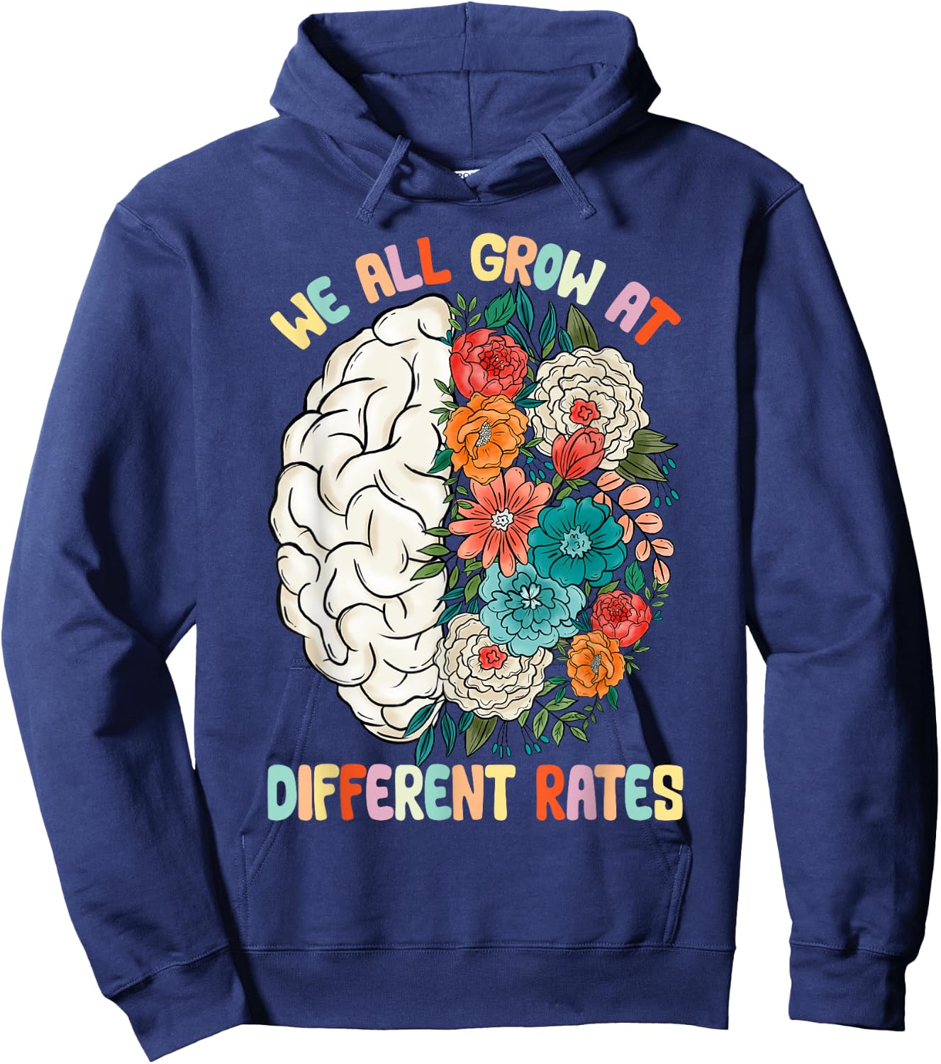 We All Grow At Different Rates Back To School Teacher Women Hoodie - Hoodie | Navy
