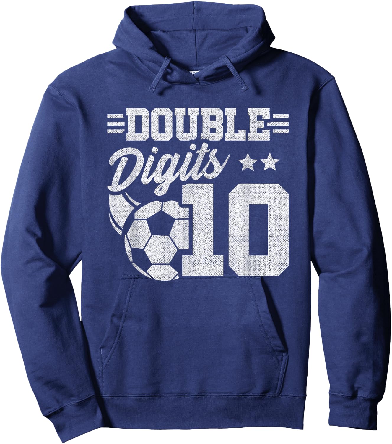10th Birthday Double Digits - Soccer 10 Year Old Birthday Hoodie - Hoodie | Navy
