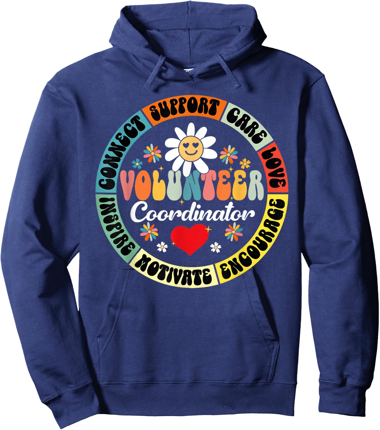 Volunteer Coordinator Appreciation Week Back to School Retro Hoodie - Hoodie | Navy