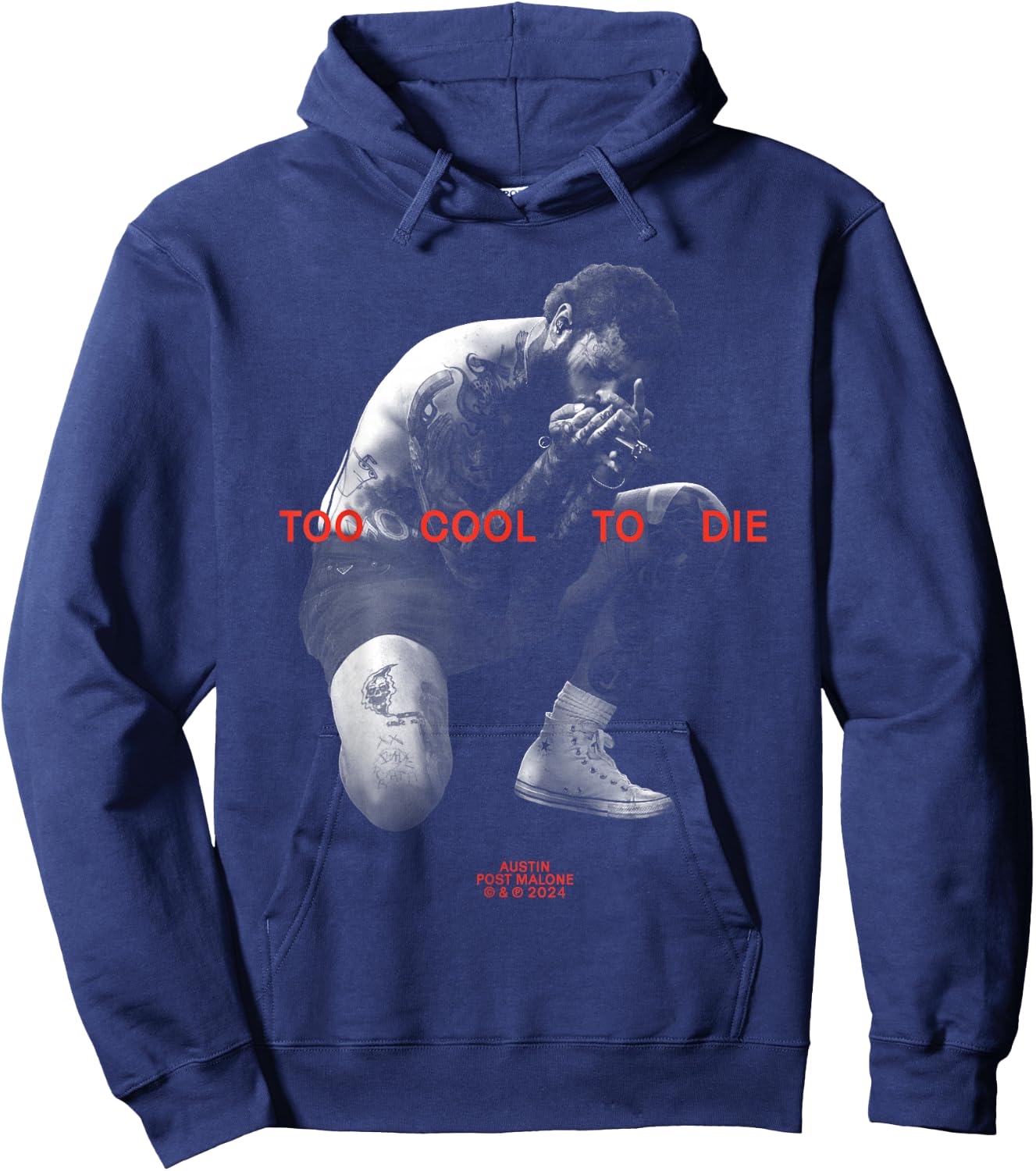 Official Post Malone Too Cool To Die Hoodie - Hoodie | Navy