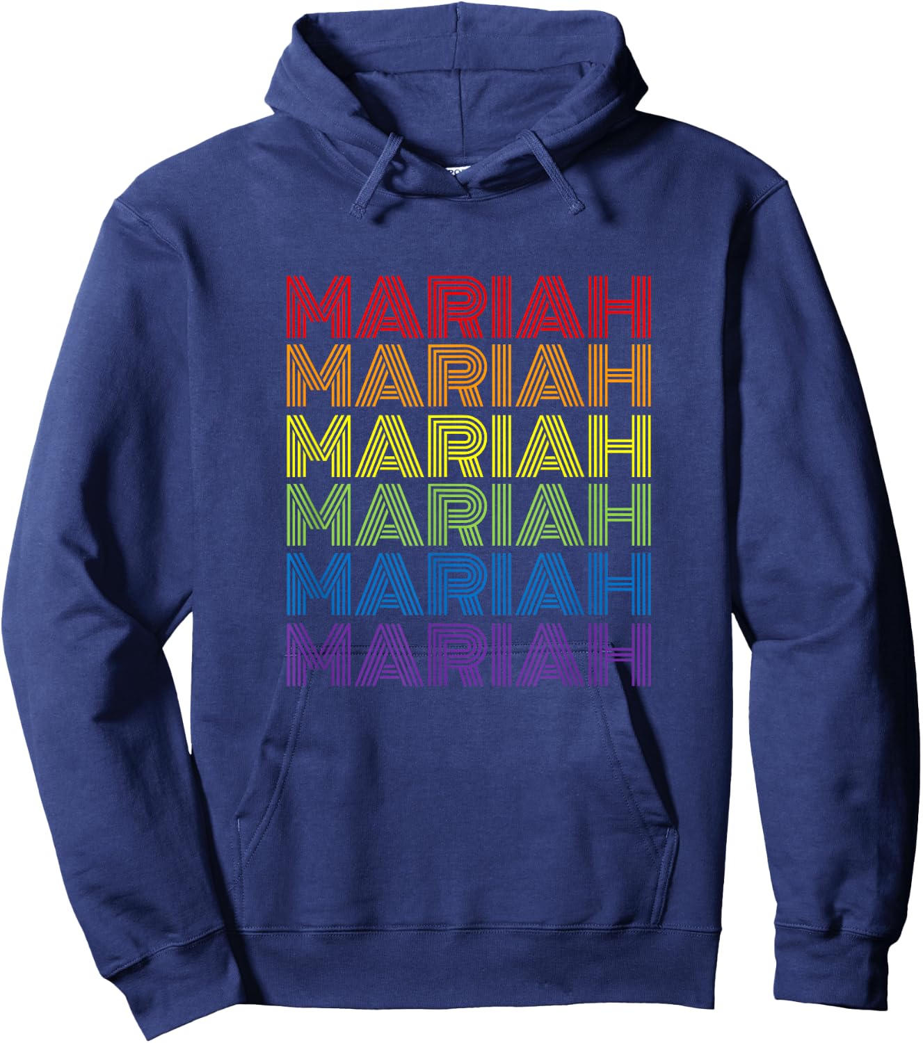 Retro Style Mariah Rainbow Hoodie - Hoodie | Navy