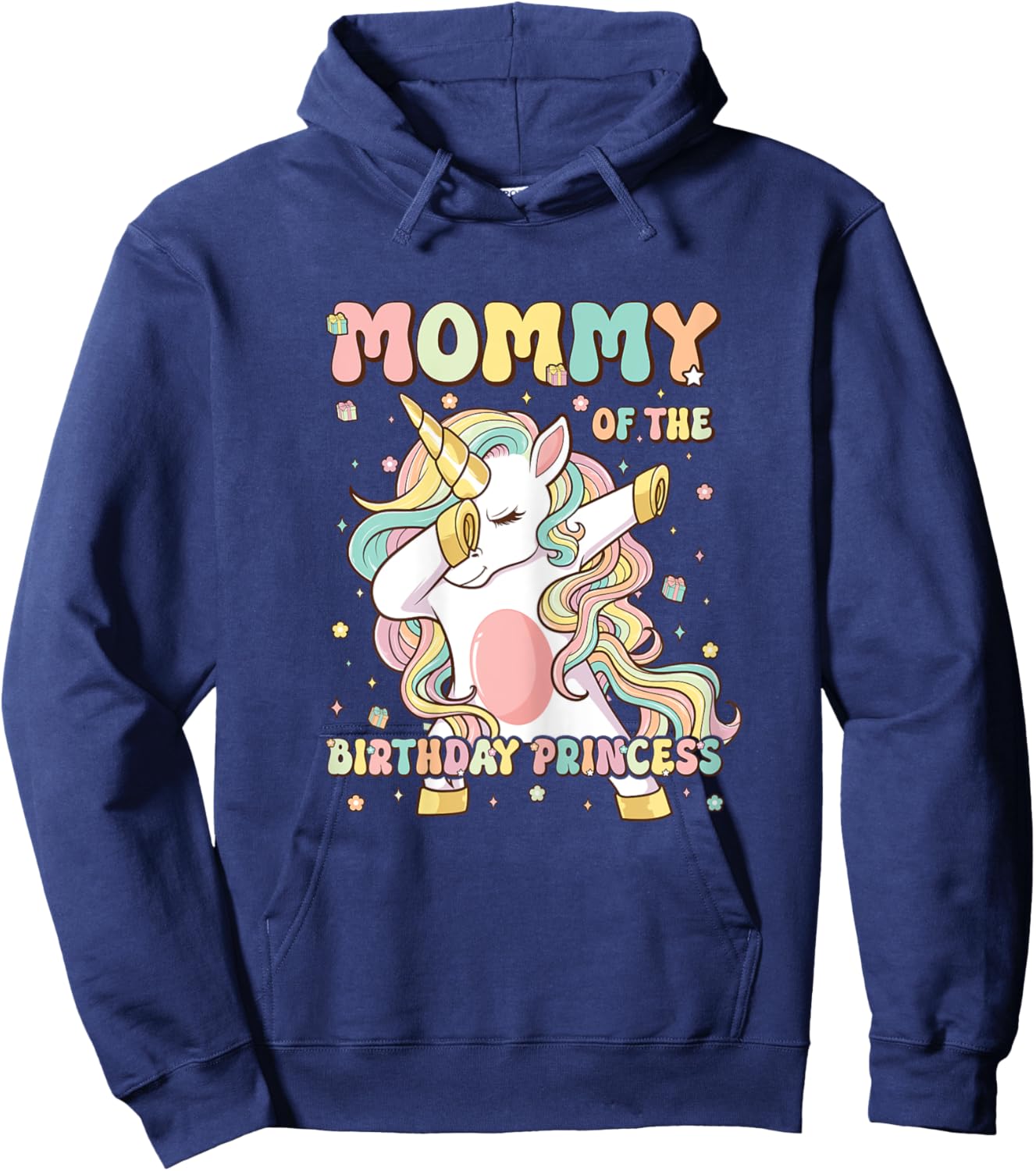 Mommy Of The Birthday Princess Unicorn Birthday Girl's Mom Hoodie - Hoodie | Navy