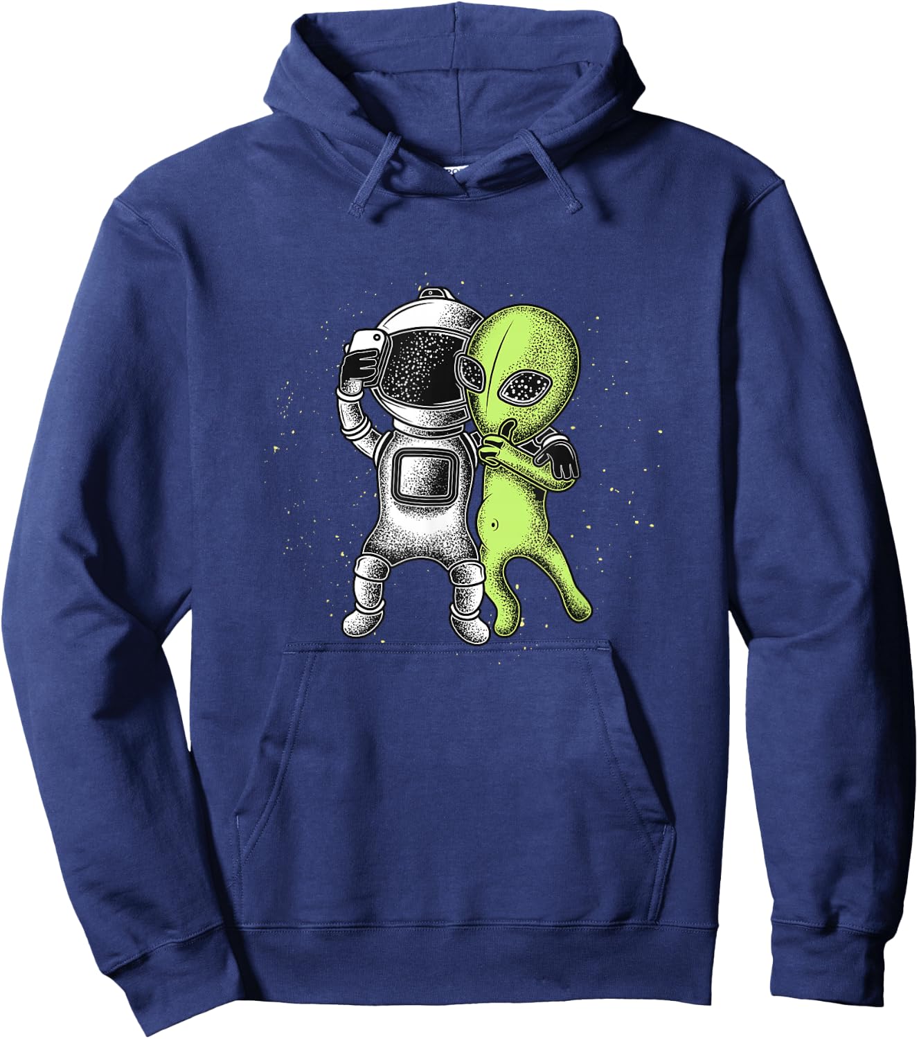 Alien Selfie Retro Style Funny Astronaut & Alien Hoodie - Hoodie | Navy