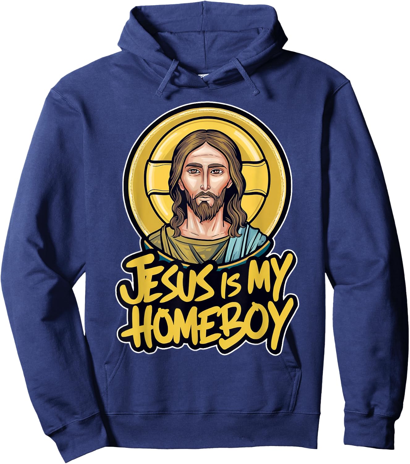 Cool and Faithful: Jesus is My Homeboy Graphic Hoodie - Hoodie | Navy