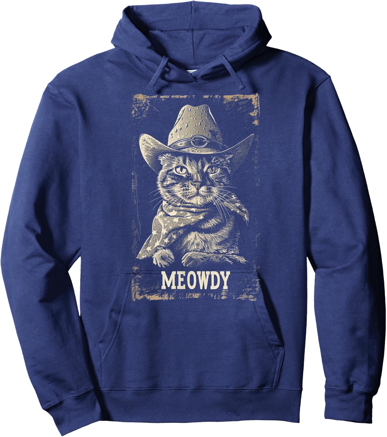 Meowdy Cat, Cowboy Kitten, Country Music Hoodie - Hoodie | Navy