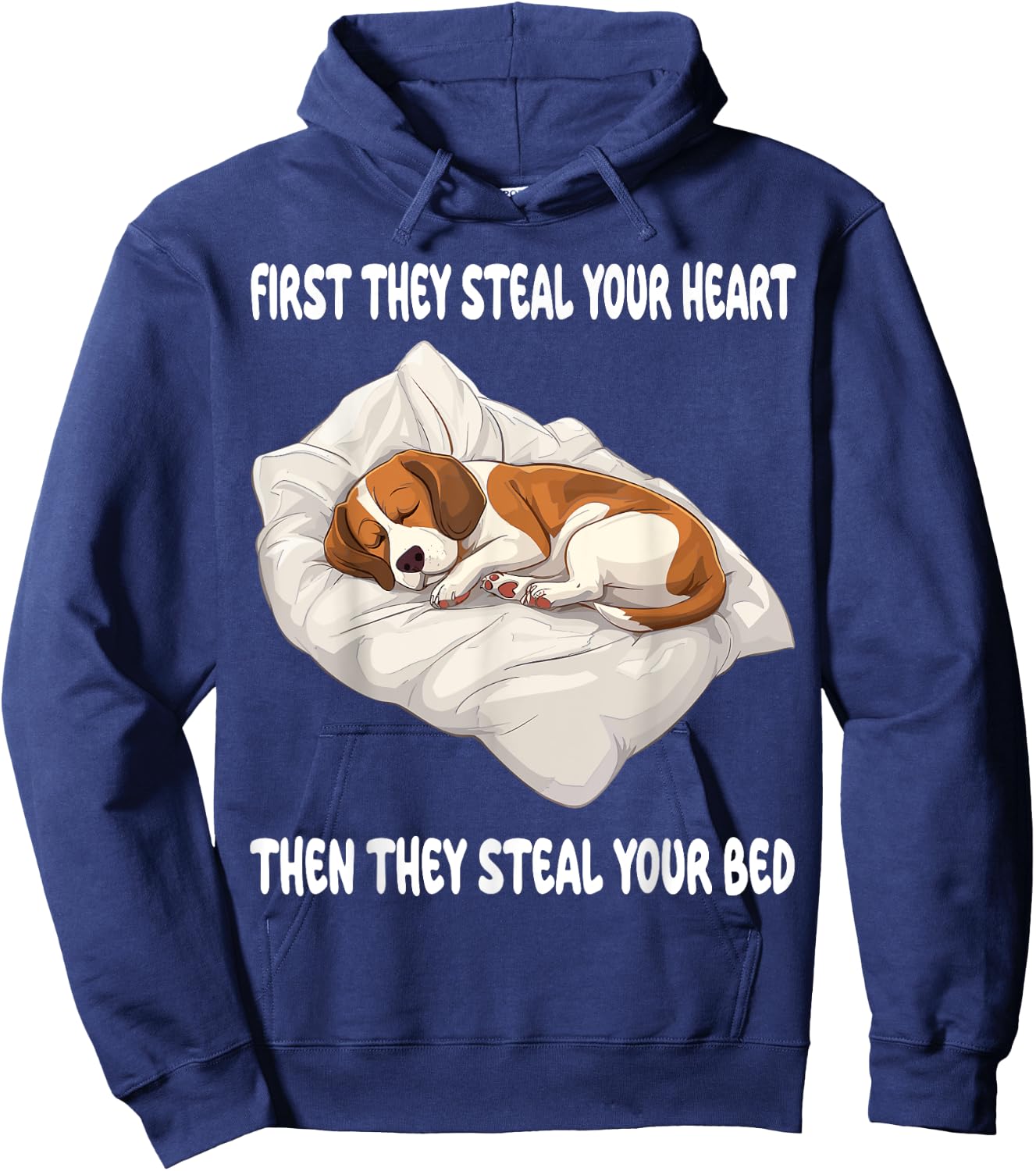 Beagle Sleeping Pajamas Nightgown Hoodie - Hoodie | Navy