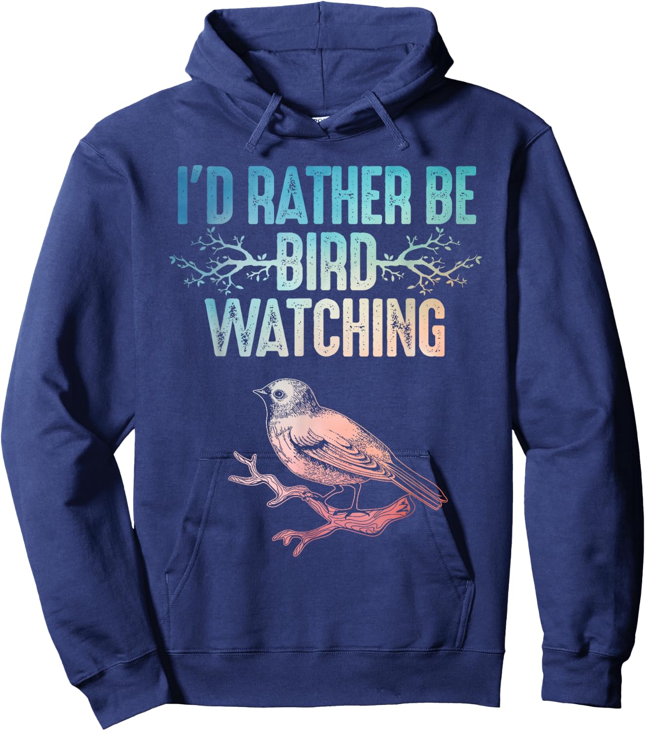 Best Birdwatching Art Women Birding Nerd Bird Lovers Hoodie - Hoodie | Navy