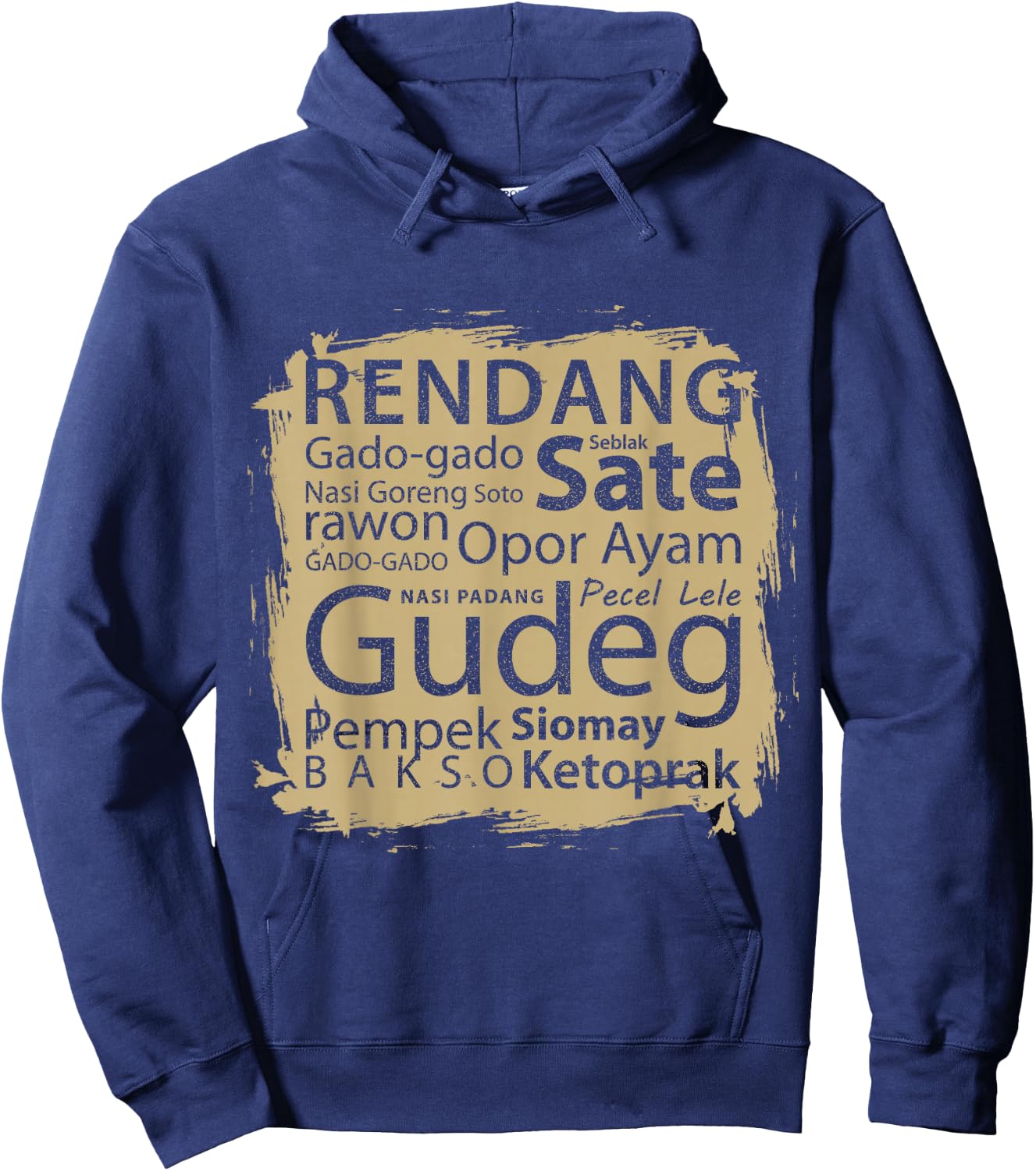 Vintage Retro Apparel Of Indonesia Food Top Favorit Indonesia Food Hoodie - Hoodie | Navy