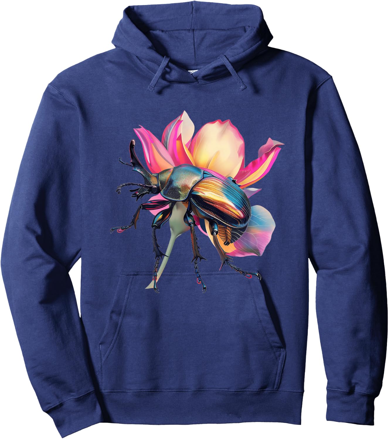 Hercules Beetle On A Flower Petal Hoodie - Hoodie | Navy