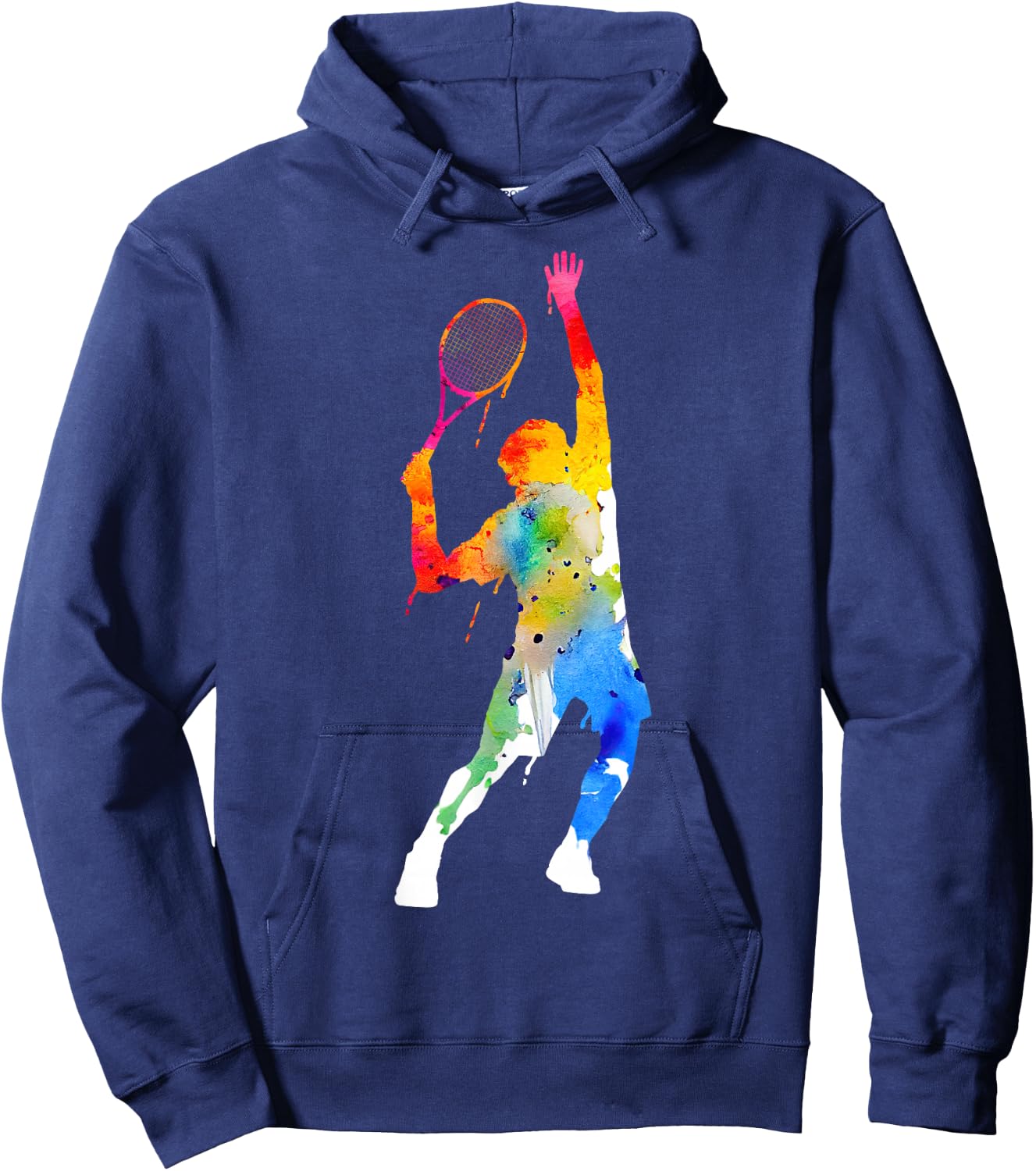 Colourful Tennis Player Hoodie - Hoodie | Navy