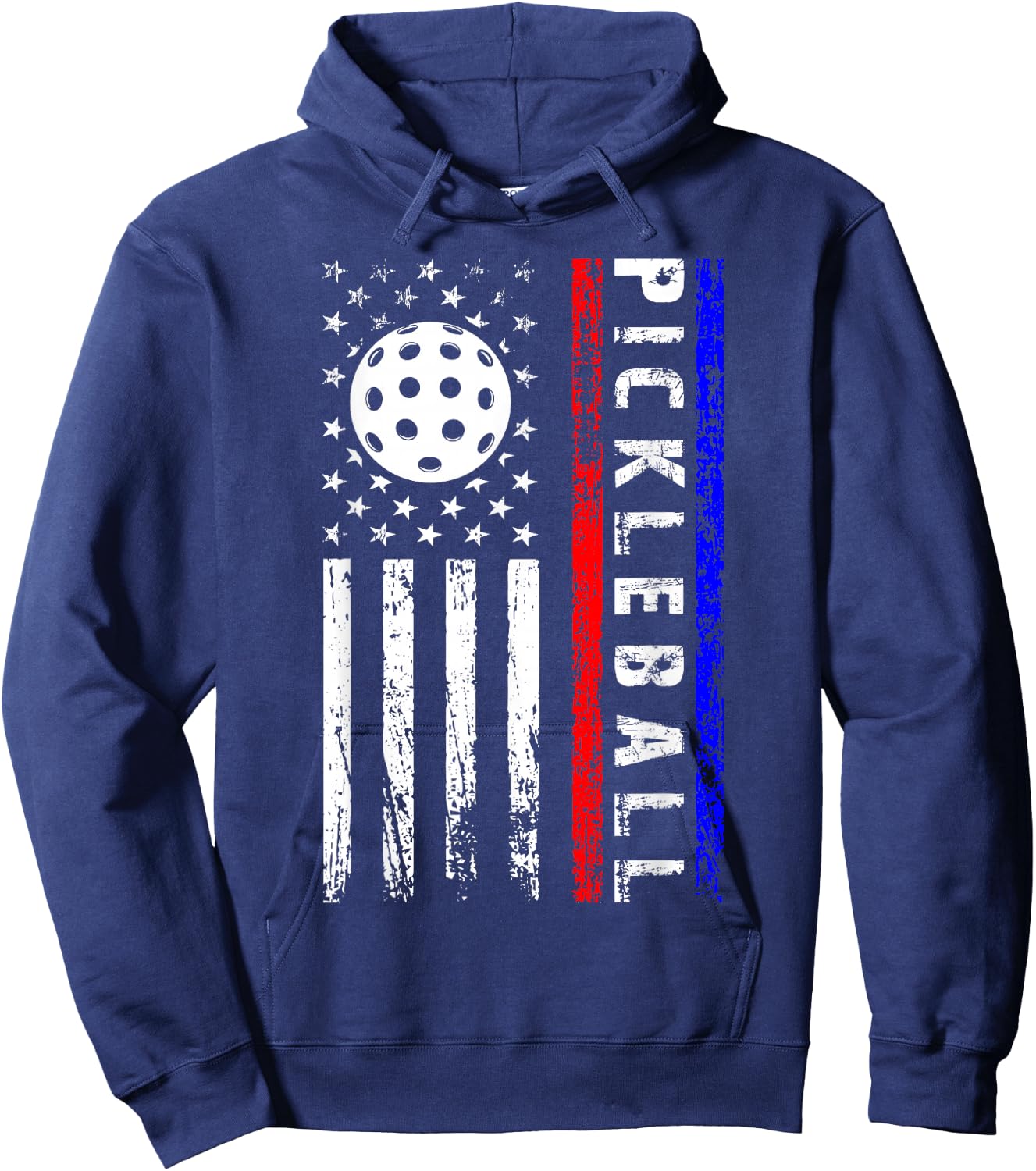 Pickleball Lovers 4th of July American Flag Pickle Ball USA Hoodie - Hoodie | Navy