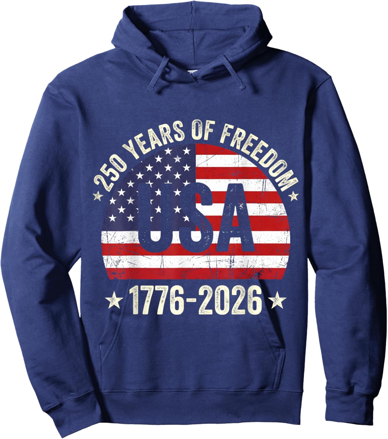 Vintage 250 Years of Freedom US Flag 250th Anniversary USA Hoodie - Hoodie | Navy