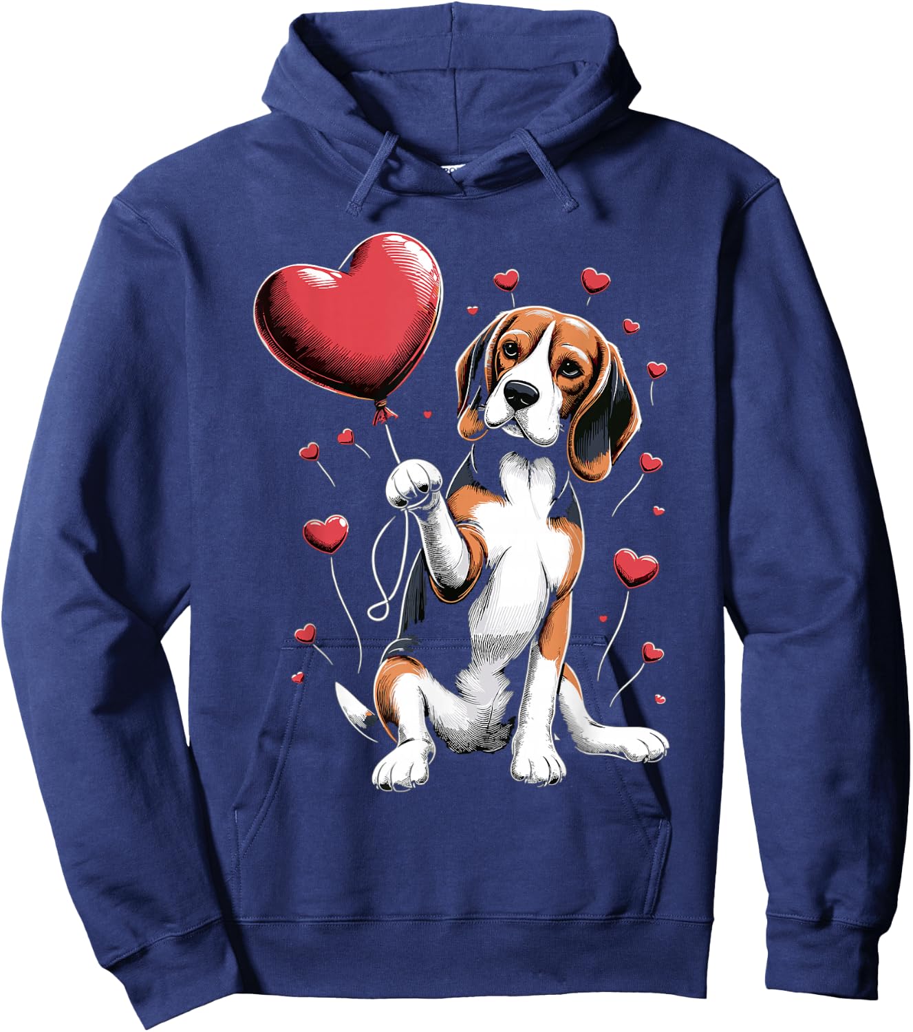 Beagle Dog Valentine's Day Dog Owner Valentine Hoodie - Hoodie | Navy