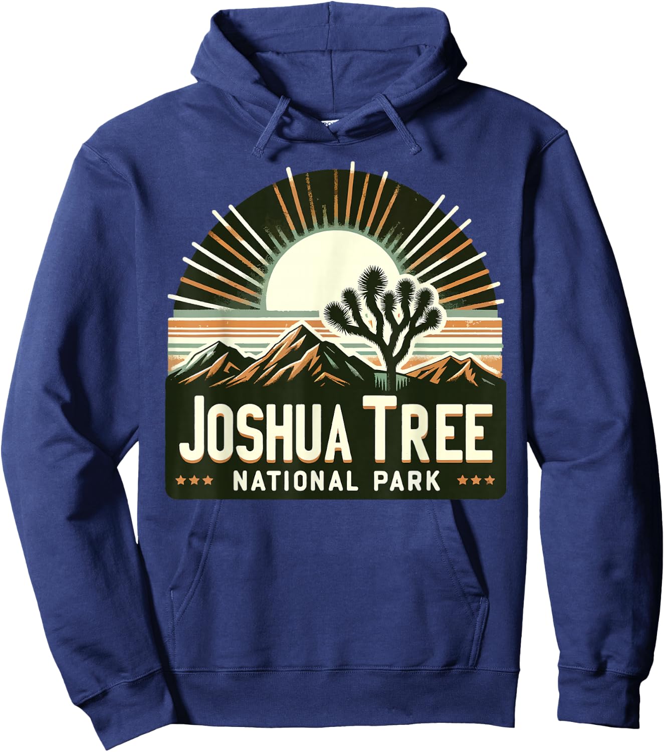 Joshua Tree National Park Retro Vintage Hike Camping Outdoor Hoodie - Hoodie | Navy
