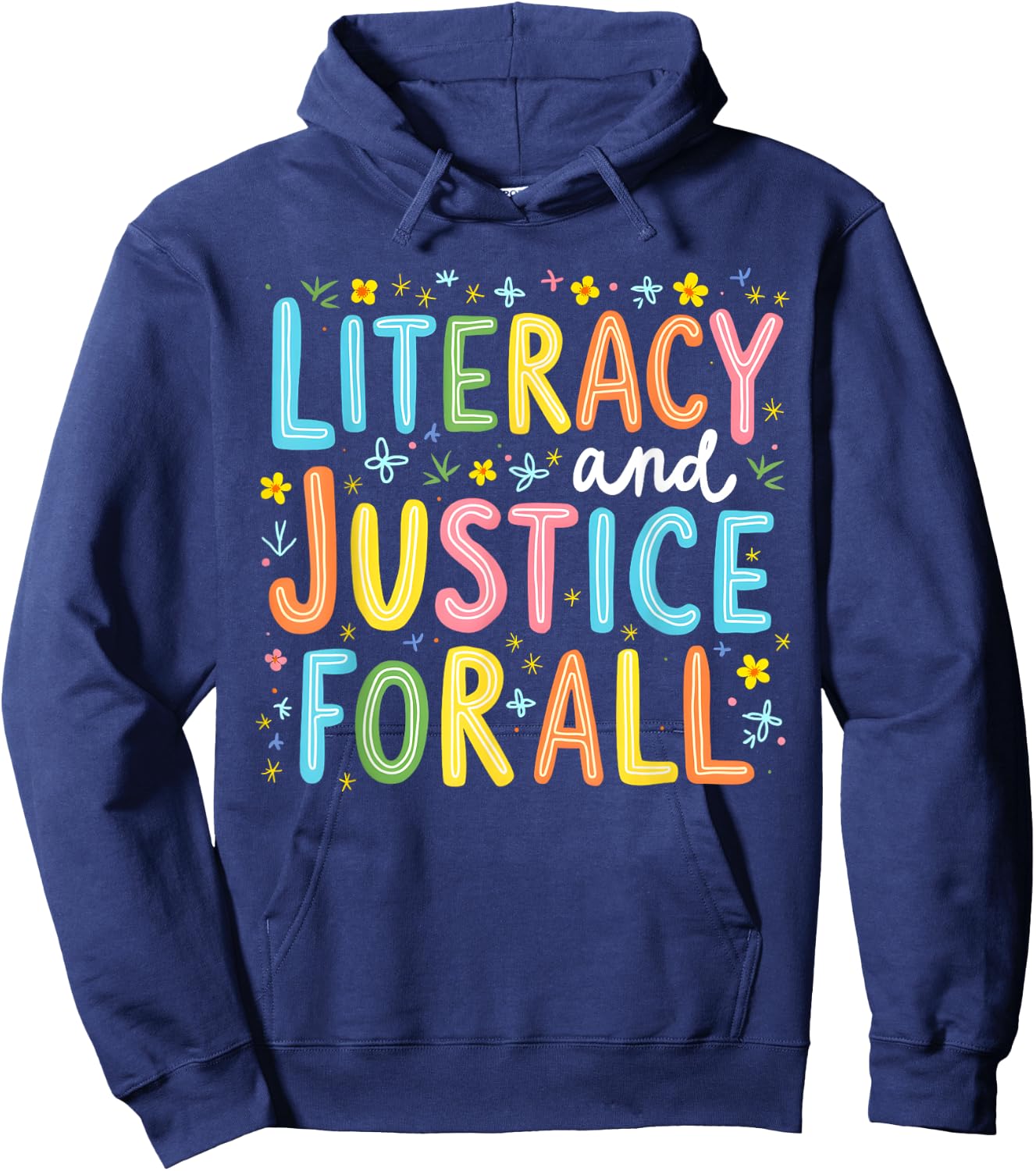 Literacy And Justice For All Protect Banned Books Library Hoodie - Hoodie | Navy
