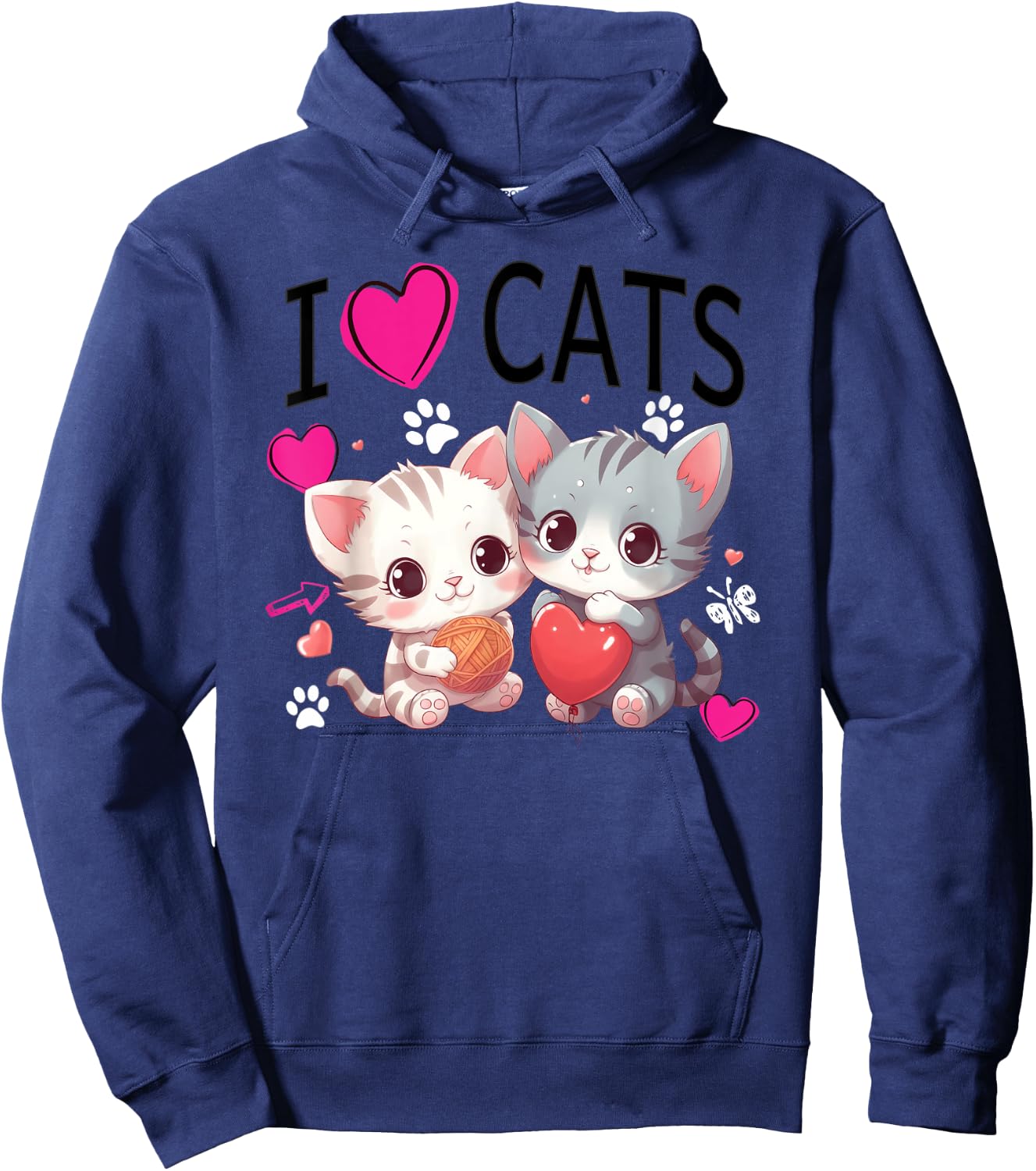 I love cats Just a girl who loves Cats Gifts idea Hoodie - Hoodie | Navy