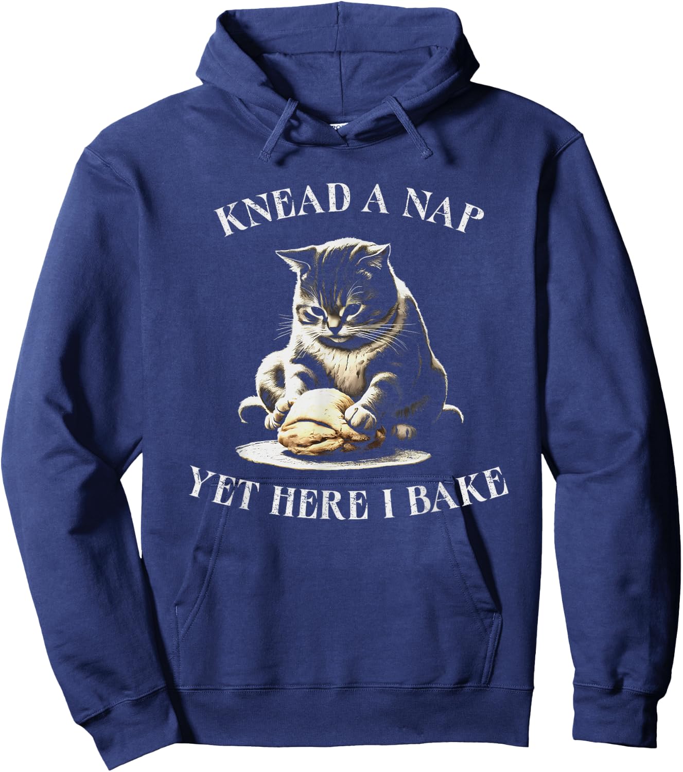 Cat Making Biscuits Funny Cat Baking Knead Nap Women Kids Hoodie - Hoodie | Navy