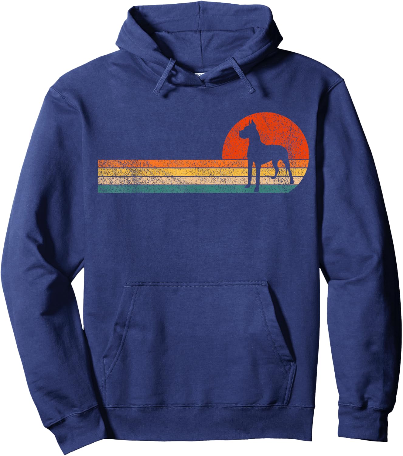 Great Dane Dog Owner Great Dane Mom Great Dane Dad Retro Hoodie - Hoodie | Navy