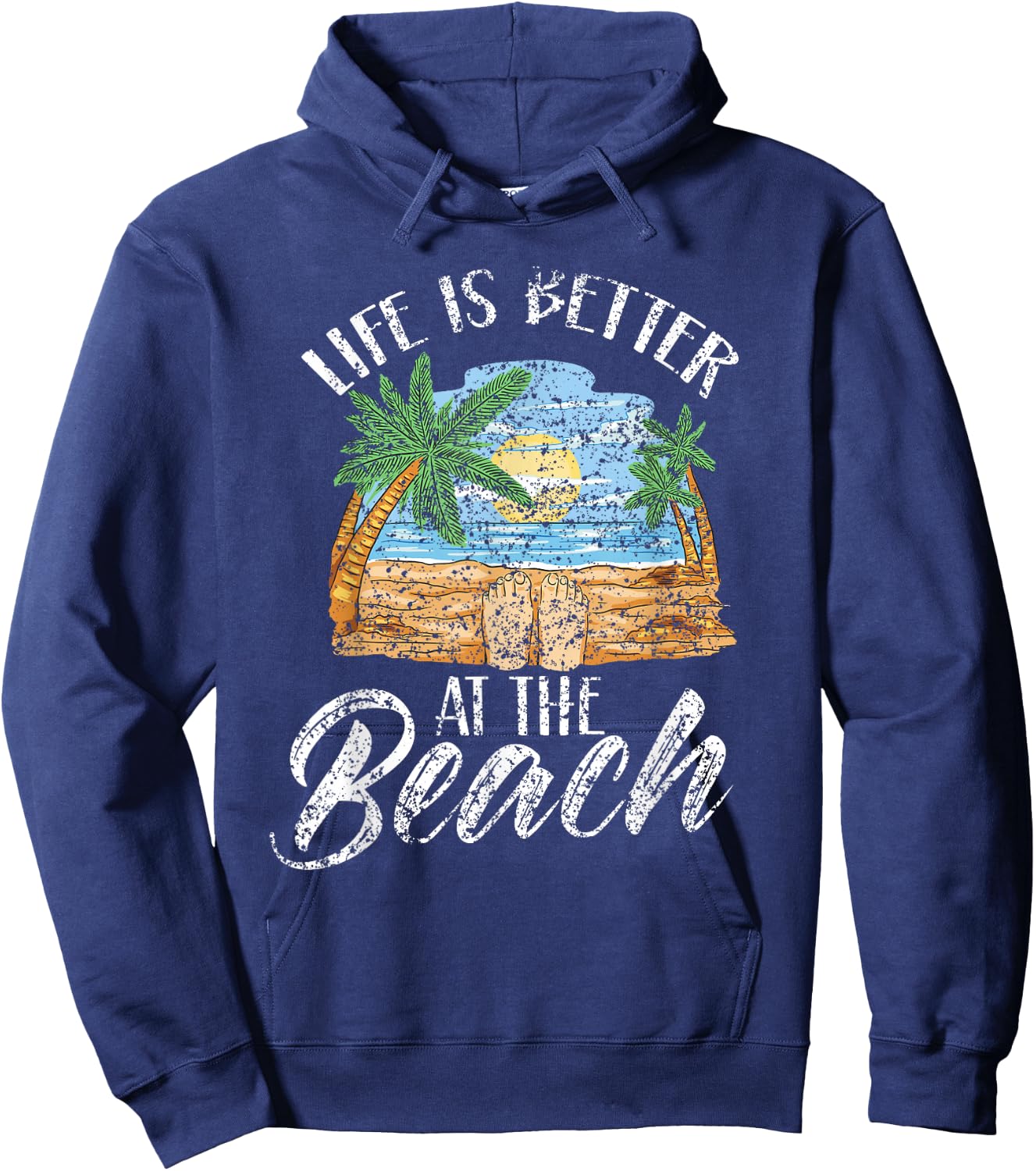 Life Is Better At The Beach Beaches Lover Beachgoer Summer Hoodie - Hoodie | Navy