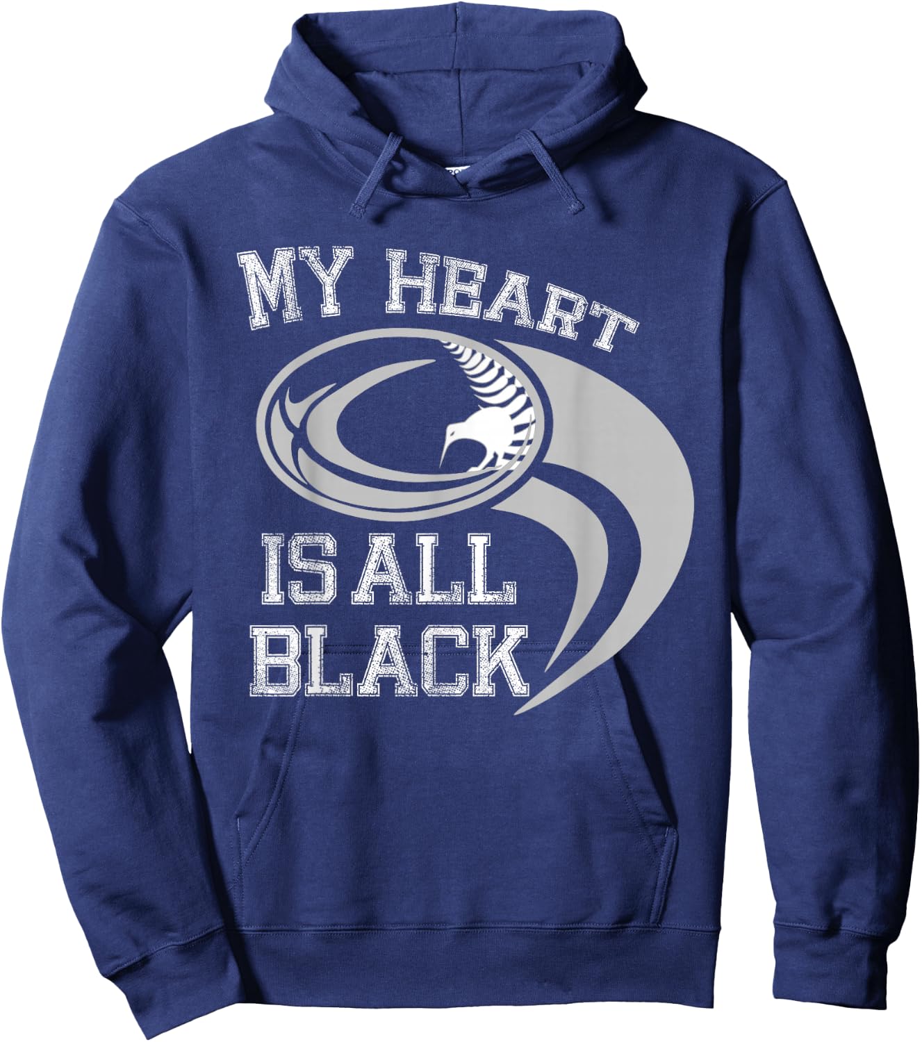 My Heart is All Black - Rugby New Zealand Fan Hoodie - Hoodie | Navy