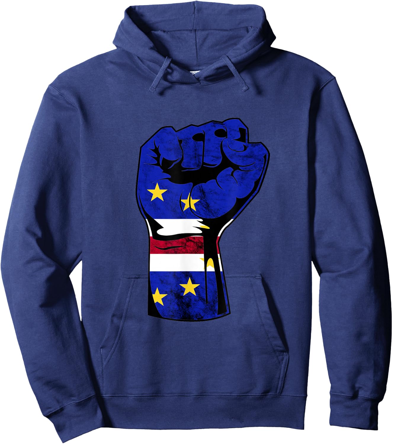 Cape Verde Cape Verdean Flag Power Handfist Cabo Pride Hoodie - Hoodie | Navy