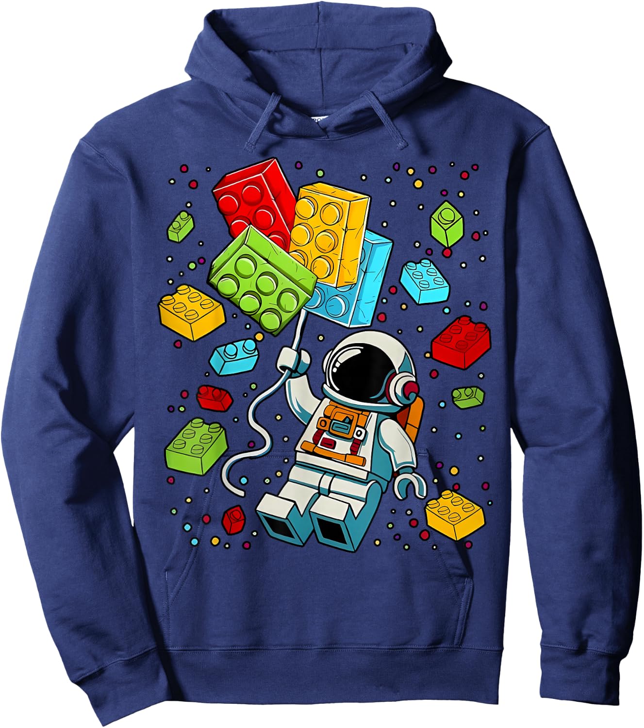 Space Astronaut Master Builder Building Blocks Boys Kids Hoodie - Hoodie | Navy