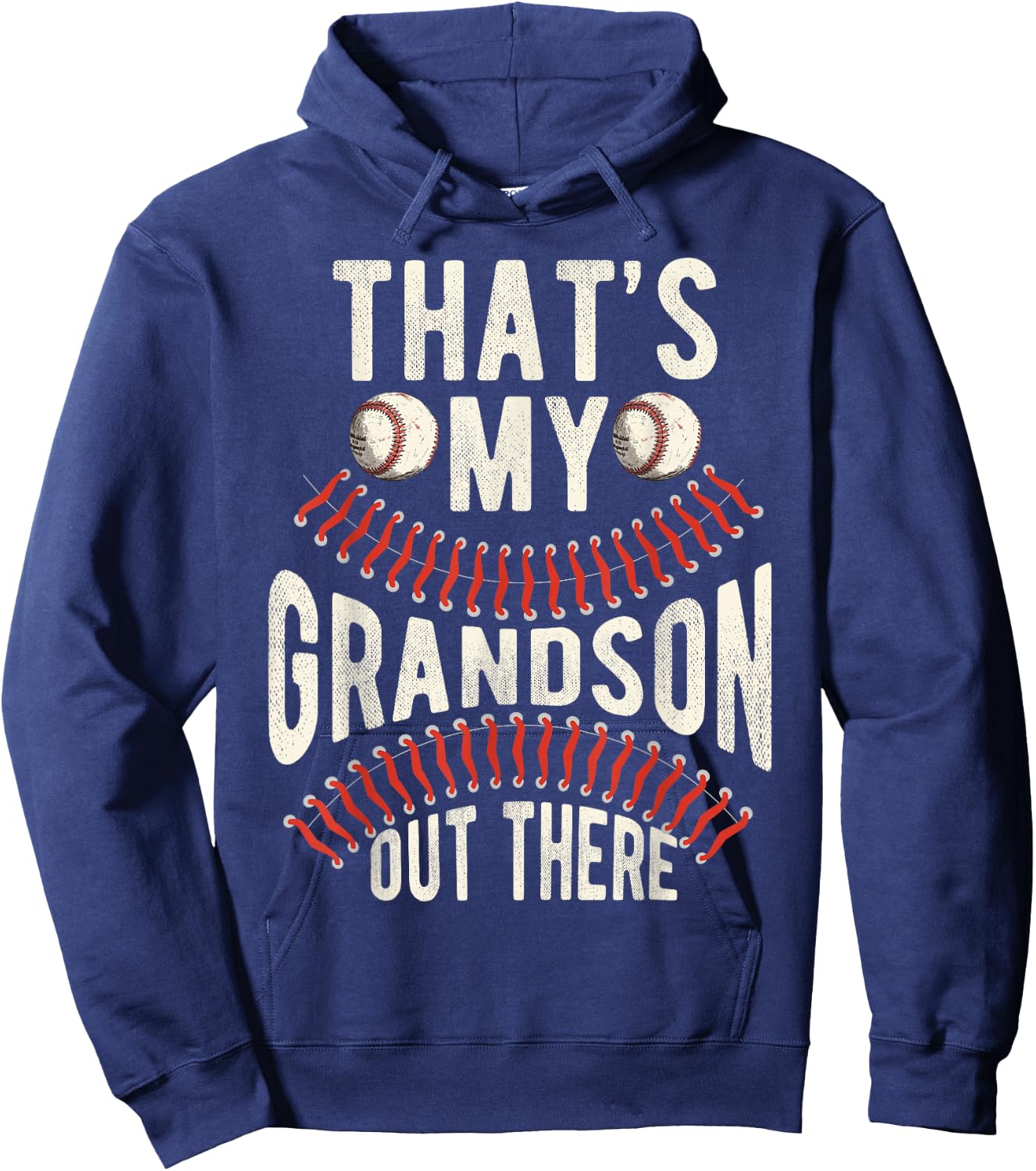 That's My Grandson Out There Baseball Men Grandpa Baseball Hoodie - Hoodie | Navy