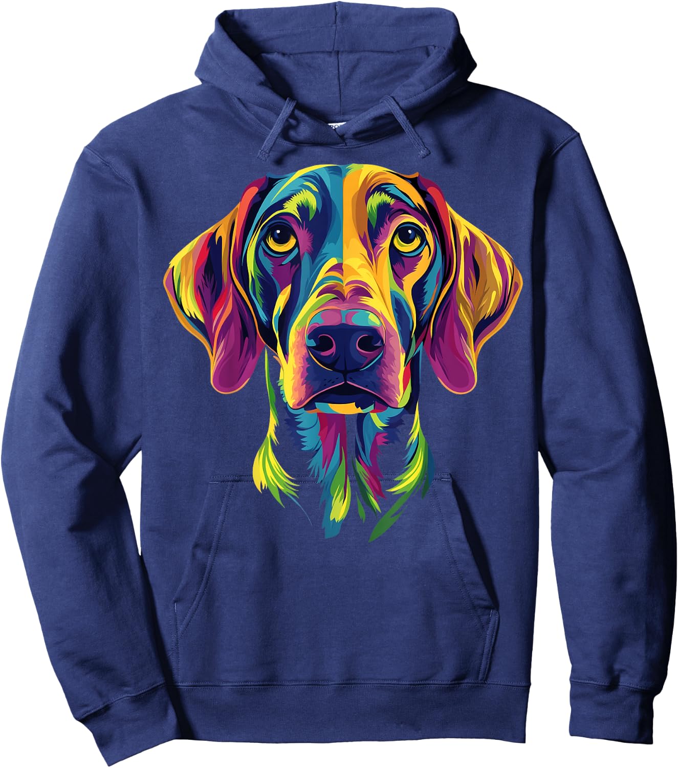 Colorful Plott Hound Face Cute Dog Lover Men Women Black Hoodie - Hoodie | Navy