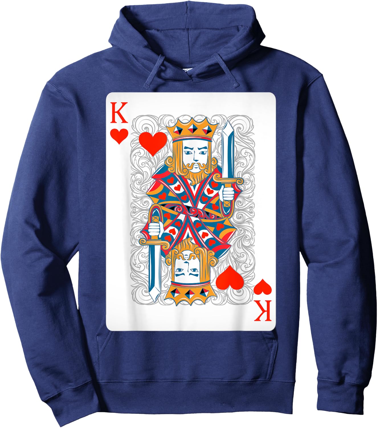King Of Hearts Playing Cards Shirt Easy Halloween Costume Hoodie - Hoodie | Navy